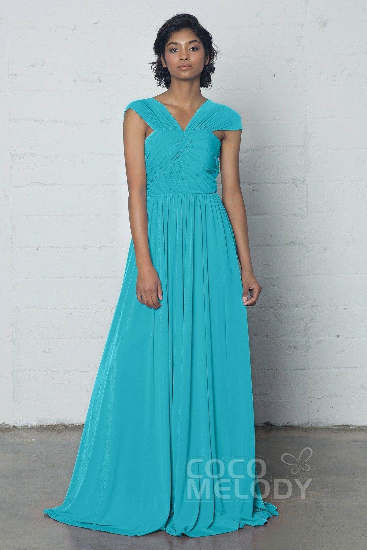 Sheath-Column Floor Length Knitted Fabric Dress COZF17017