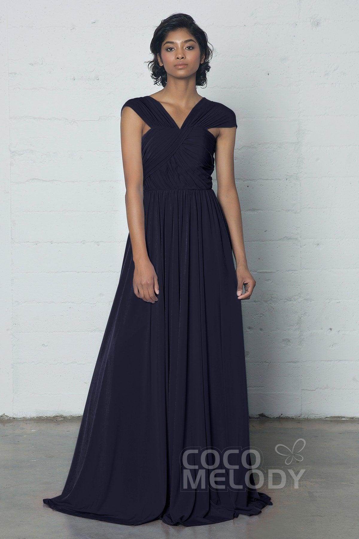 Sheath-Column Floor Length Knitted Fabric Dress COZF17017