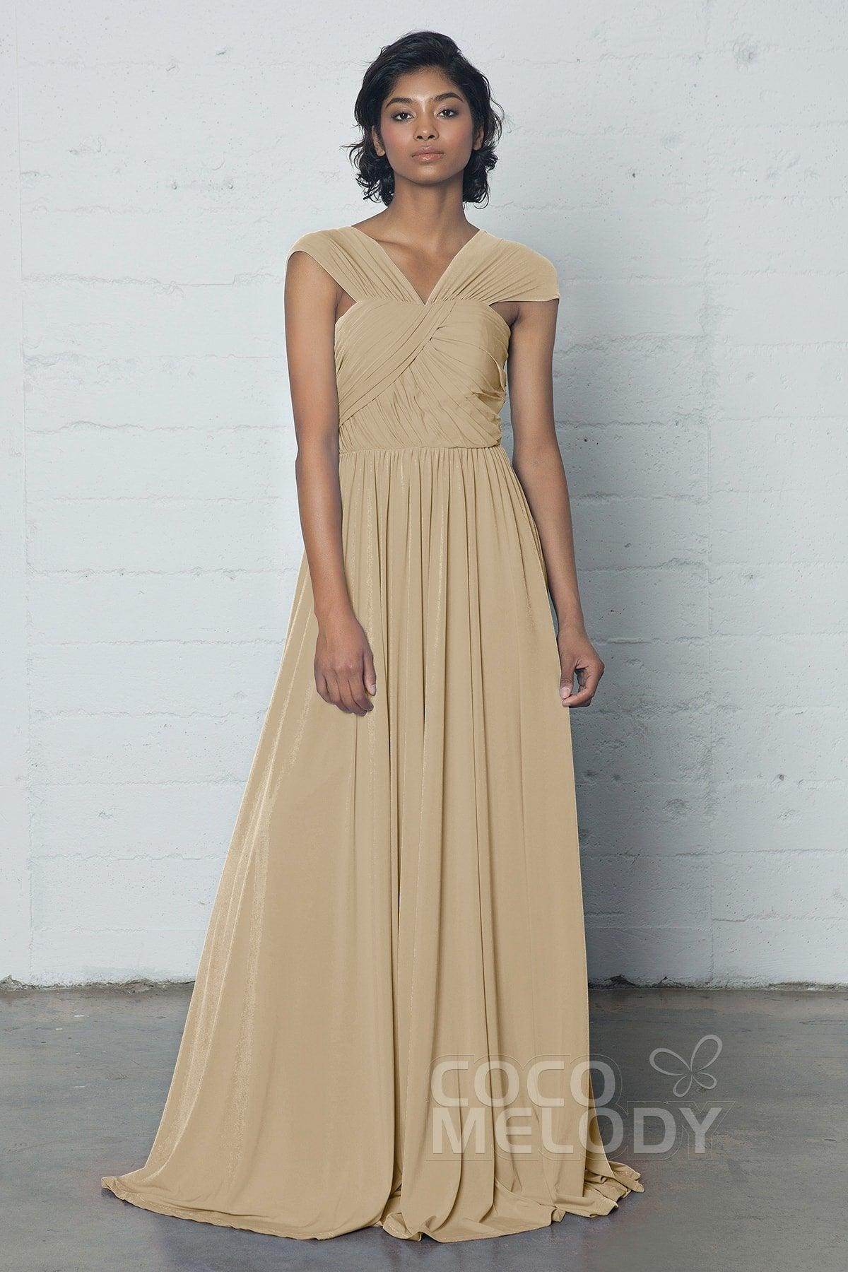 Sheath-Column Floor Length Knitted Fabric Dress COZF17017