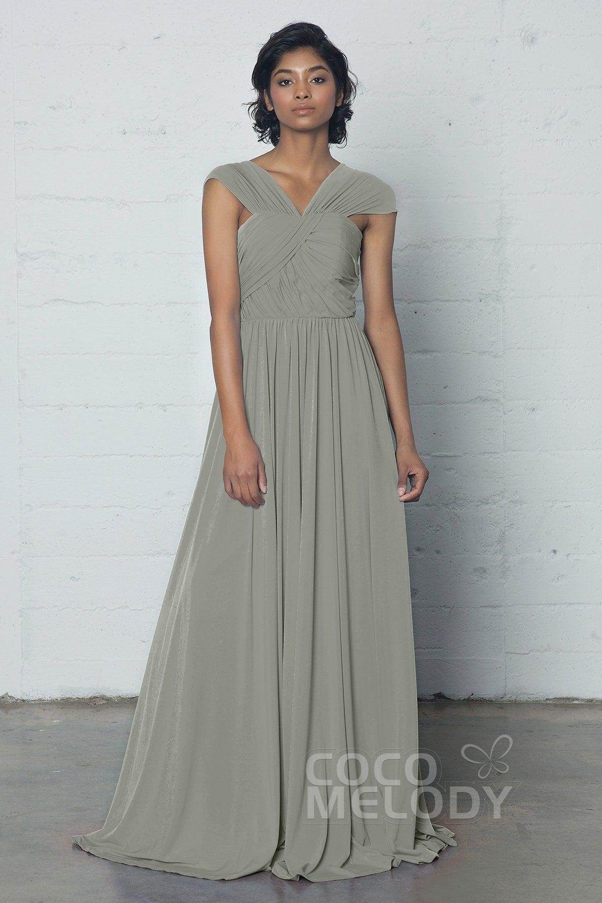 Sheath-Column Floor Length Knitted Fabric Dress COZF17017