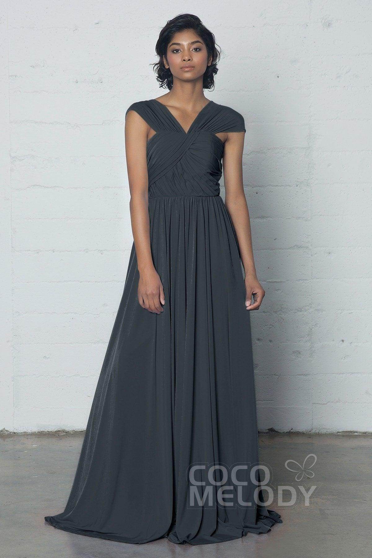 Sheath-Column Floor Length Knitted Fabric Dress COZF17017