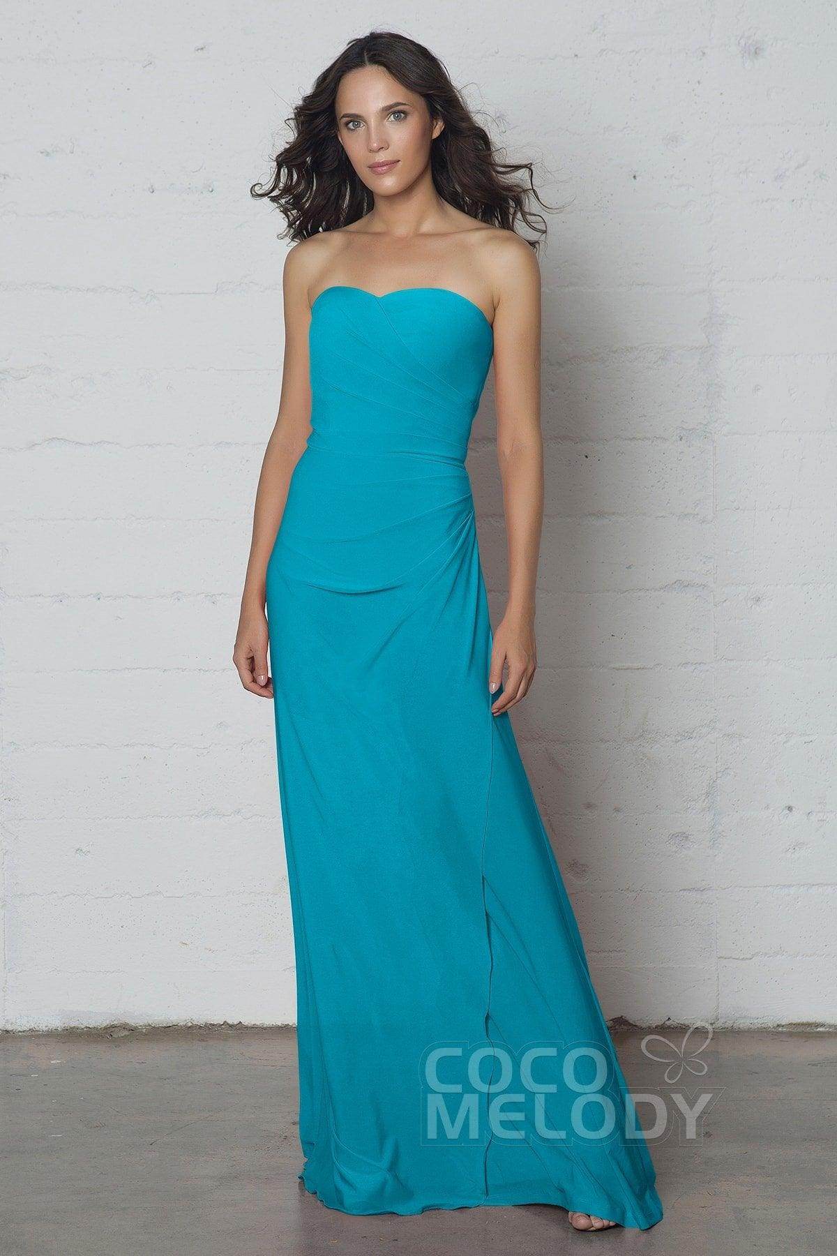 Sheath-Column Floor Length Knitted Fabric Dress COZF17018