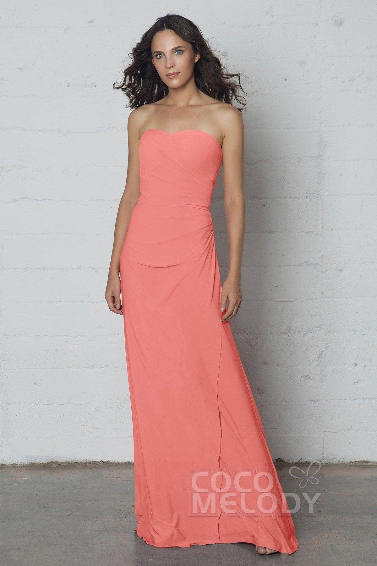 Sheath-Column Floor Length Knitted Fabric Dress COZF17018