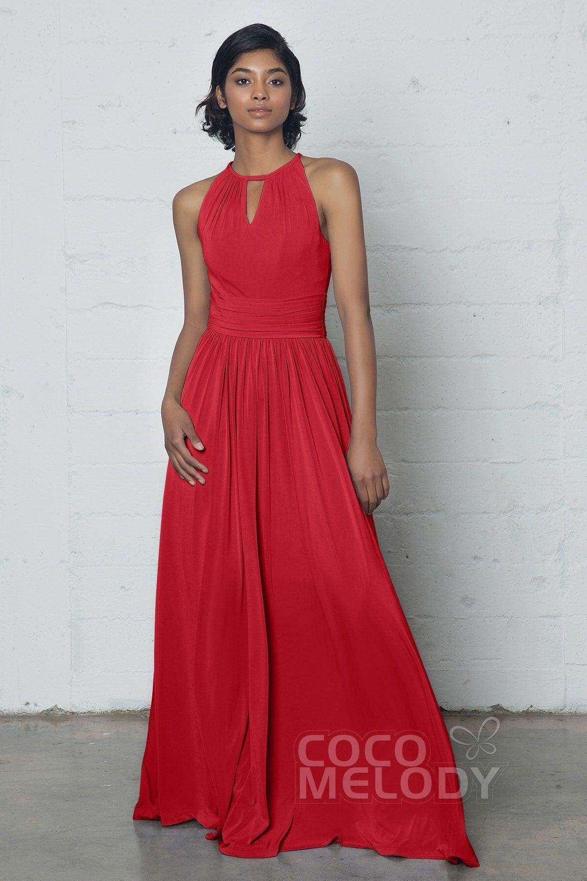 Sheath-Column Floor Length Knitted Fabric Dress COZF17019