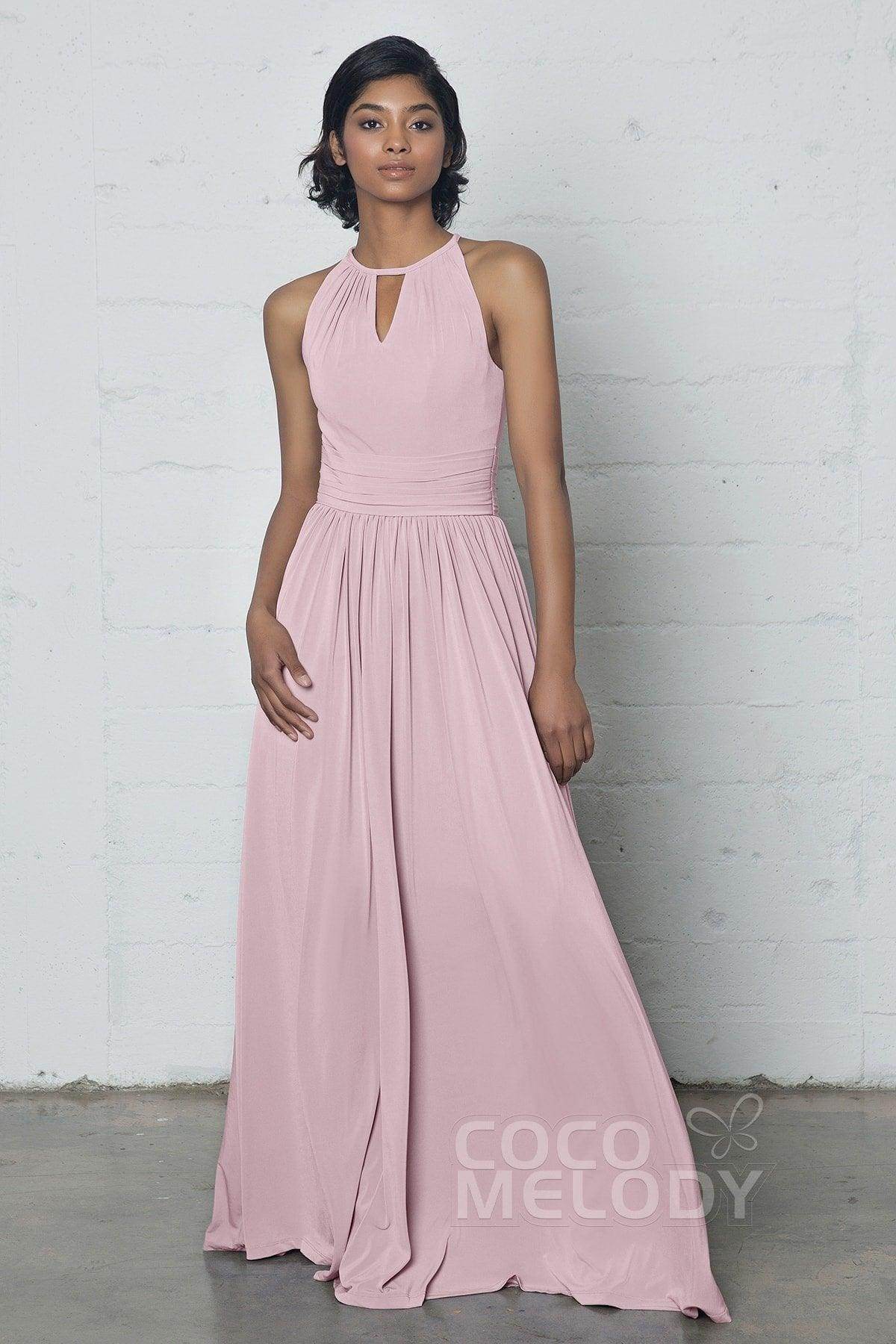 Sheath-Column Floor Length Knitted Fabric Dress COZF17019