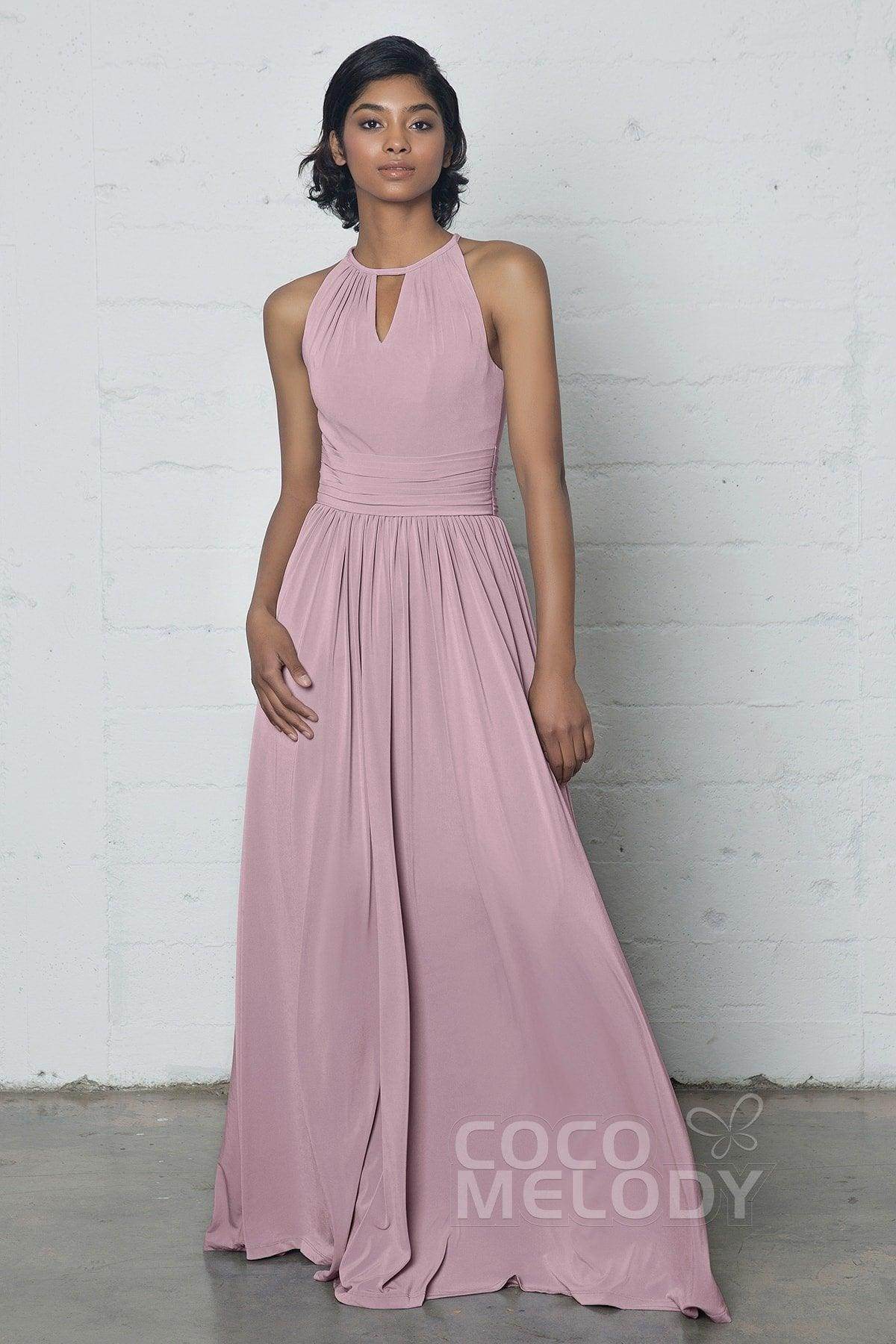 Sheath-Column Floor Length Knitted Fabric Dress COZF17019