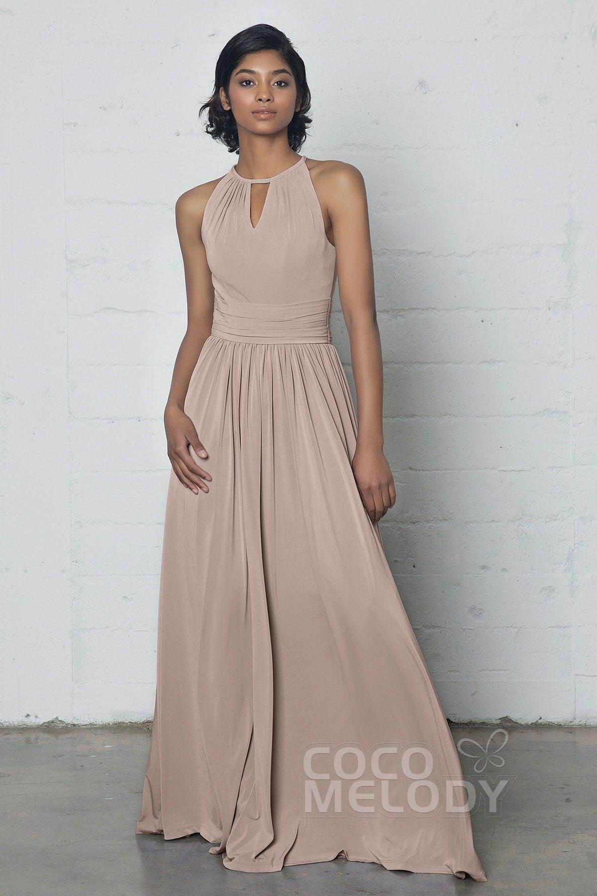 Sheath-Column Floor Length Knitted Fabric Dress COZF17019