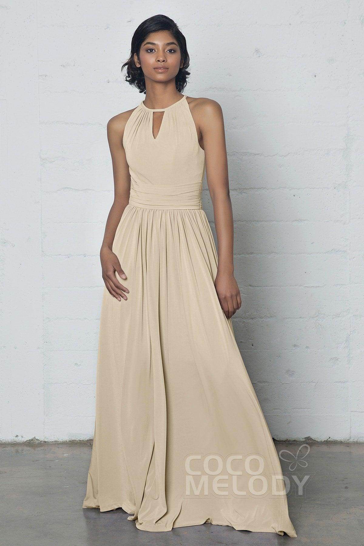 Sheath-Column Floor Length Knitted Fabric Dress COZF17019
