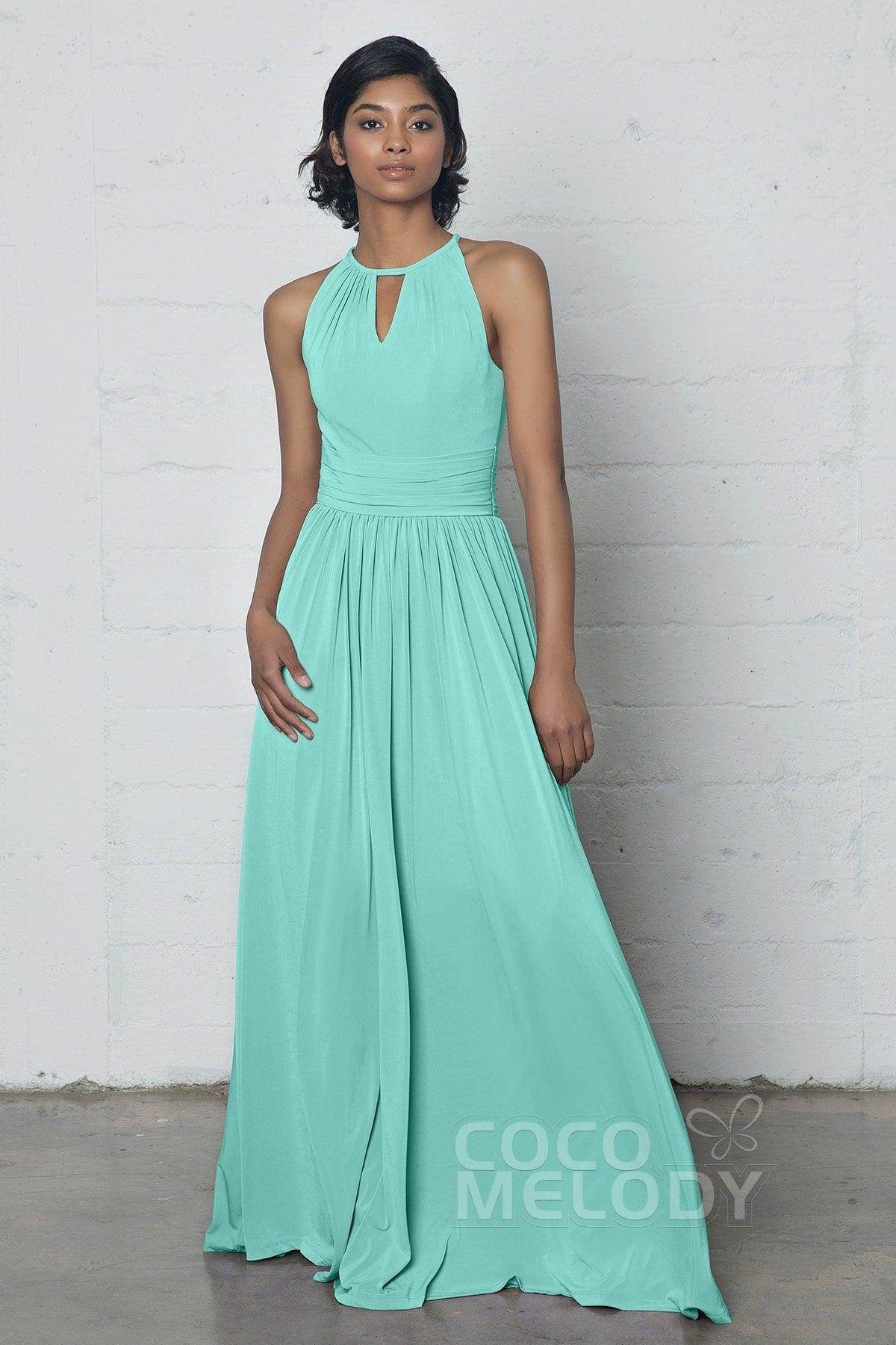 Sheath-Column Floor Length Knitted Fabric Dress COZF17019