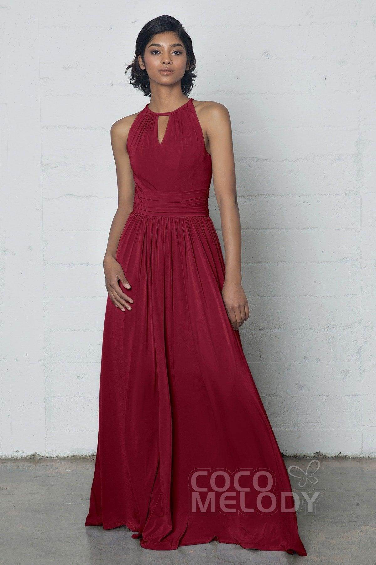 Sheath-Column Floor Length Knitted Fabric Dress COZF17019