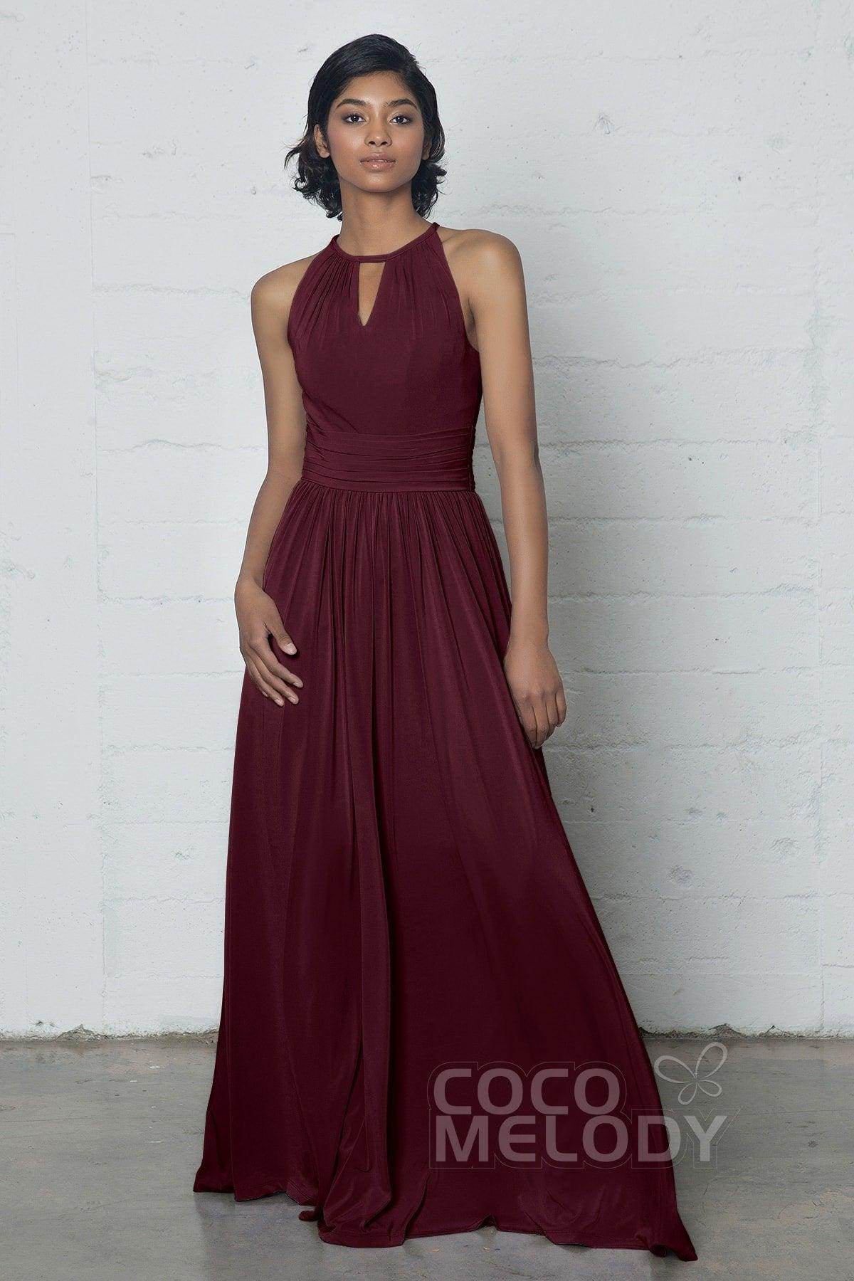 Sheath-Column Floor Length Knitted Fabric Dress COZF17019