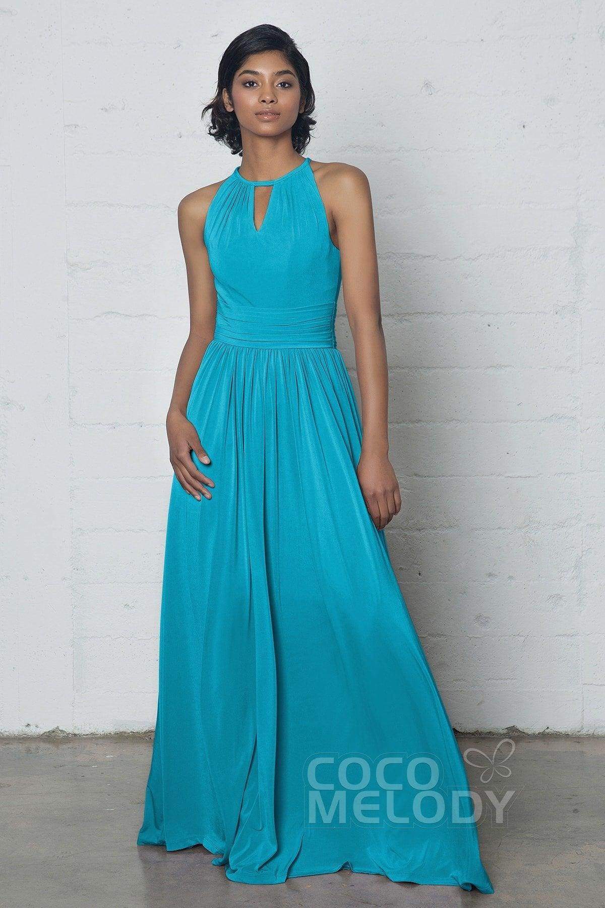 Sheath-Column Floor Length Knitted Fabric Dress COZF17019