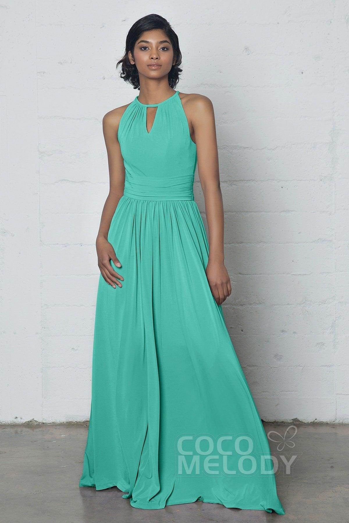 Sheath-Column Floor Length Knitted Fabric Dress COZF17019