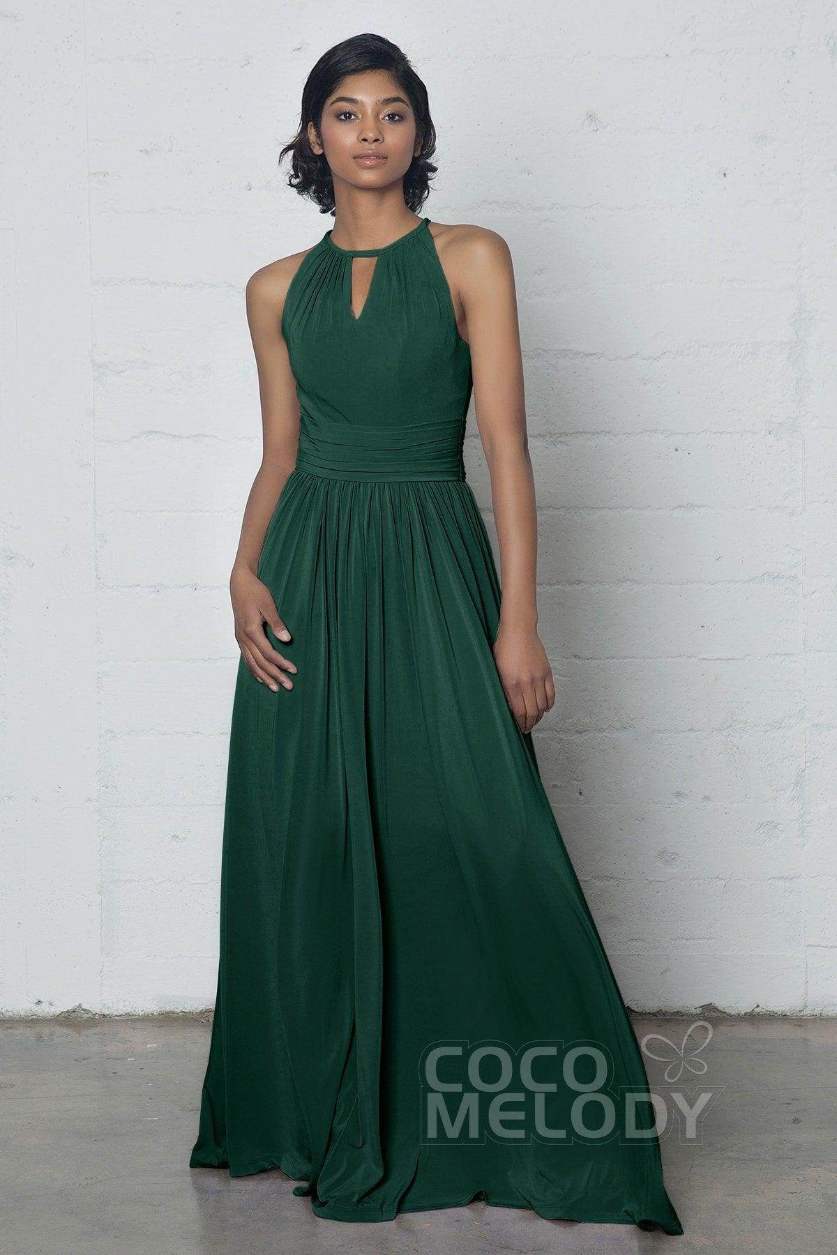 Sheath-Column Floor Length Knitted Fabric Dress COZF17019