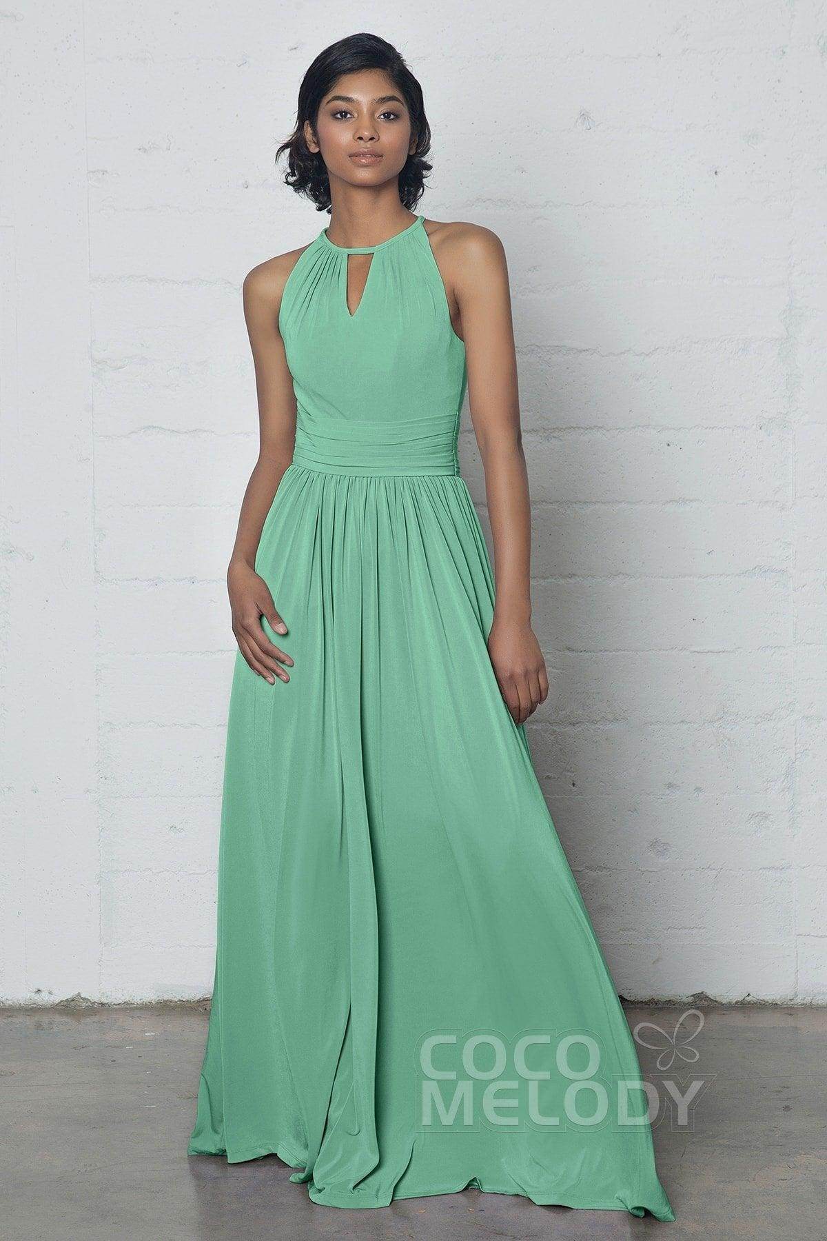Sheath-Column Floor Length Knitted Fabric Dress COZF17019