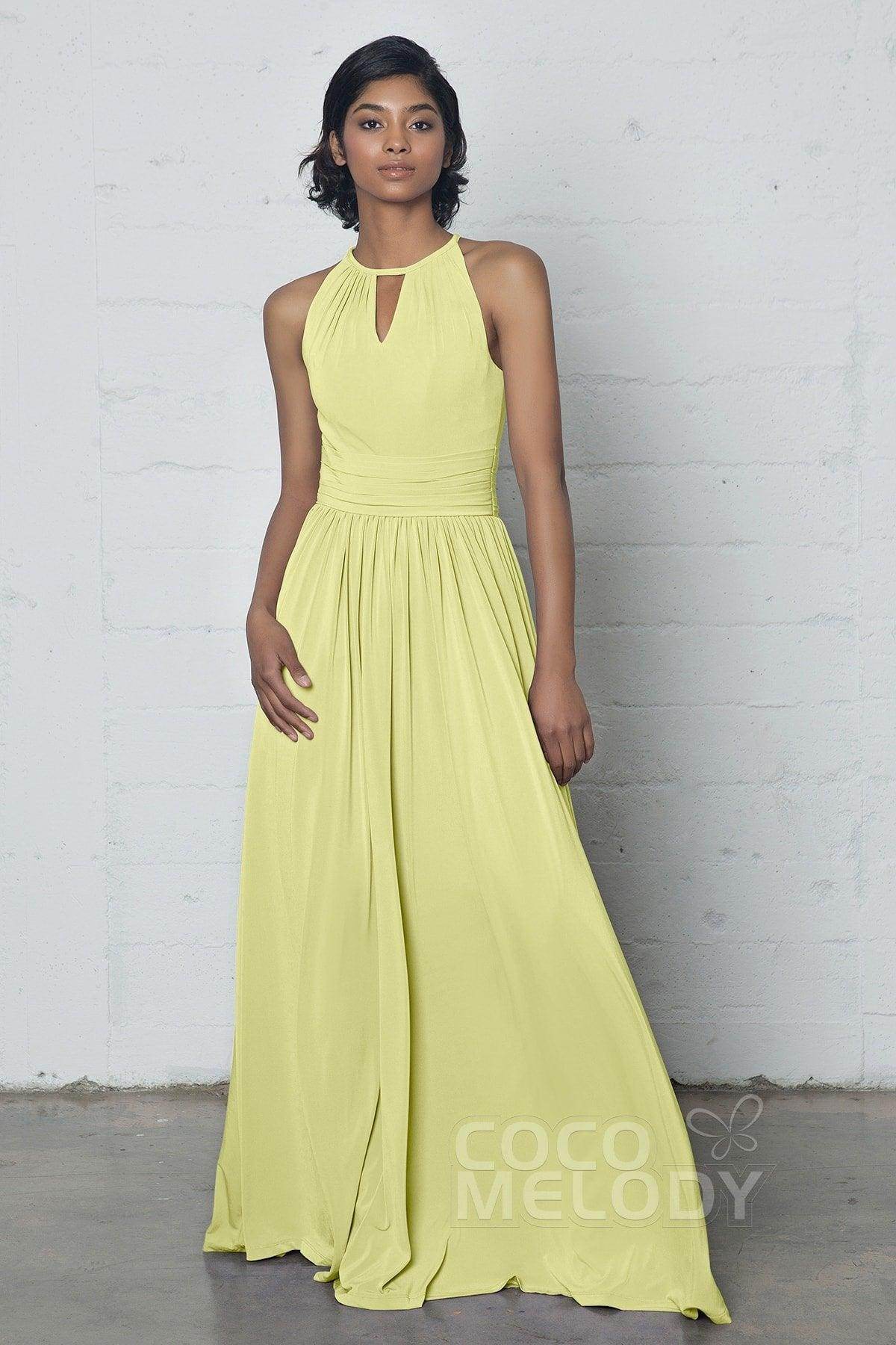 Sheath-Column Floor Length Knitted Fabric Dress COZF17019