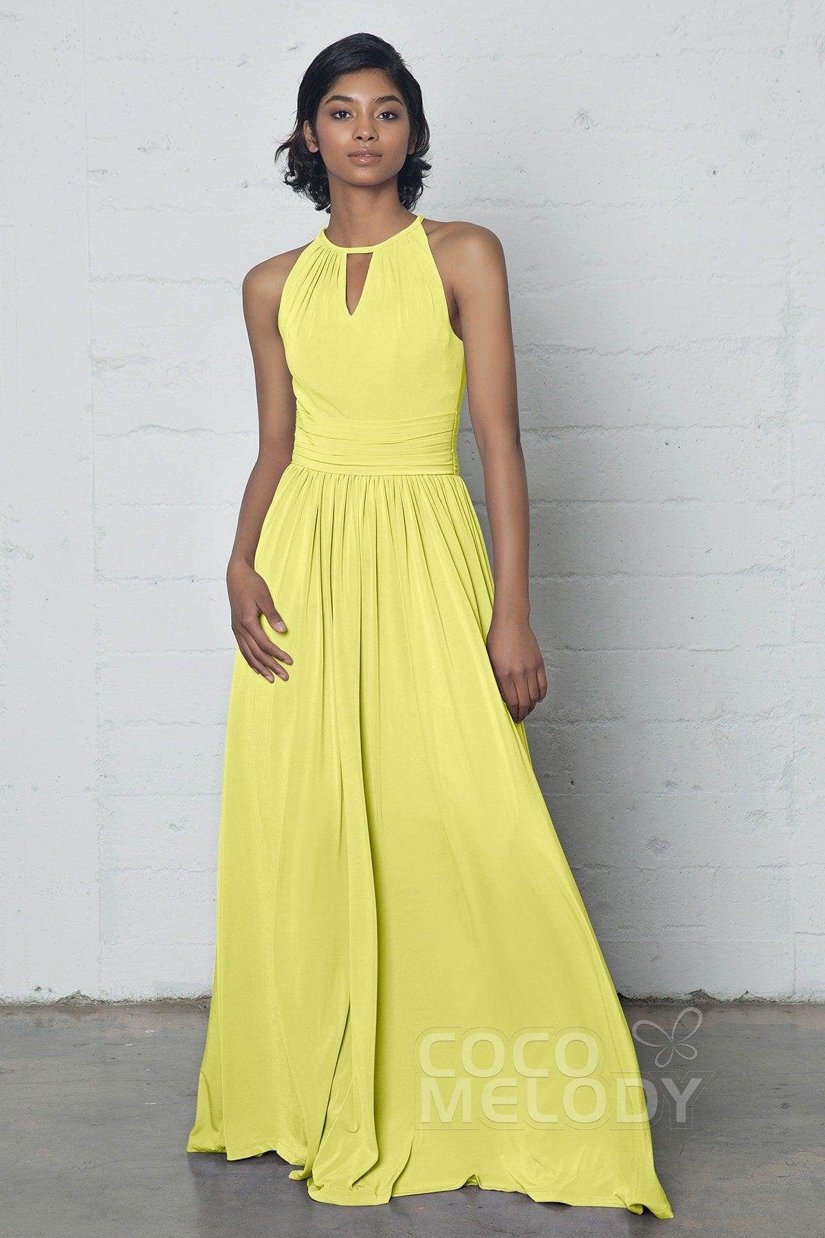 Sheath-Column Floor Length Knitted Fabric Dress COZF17019