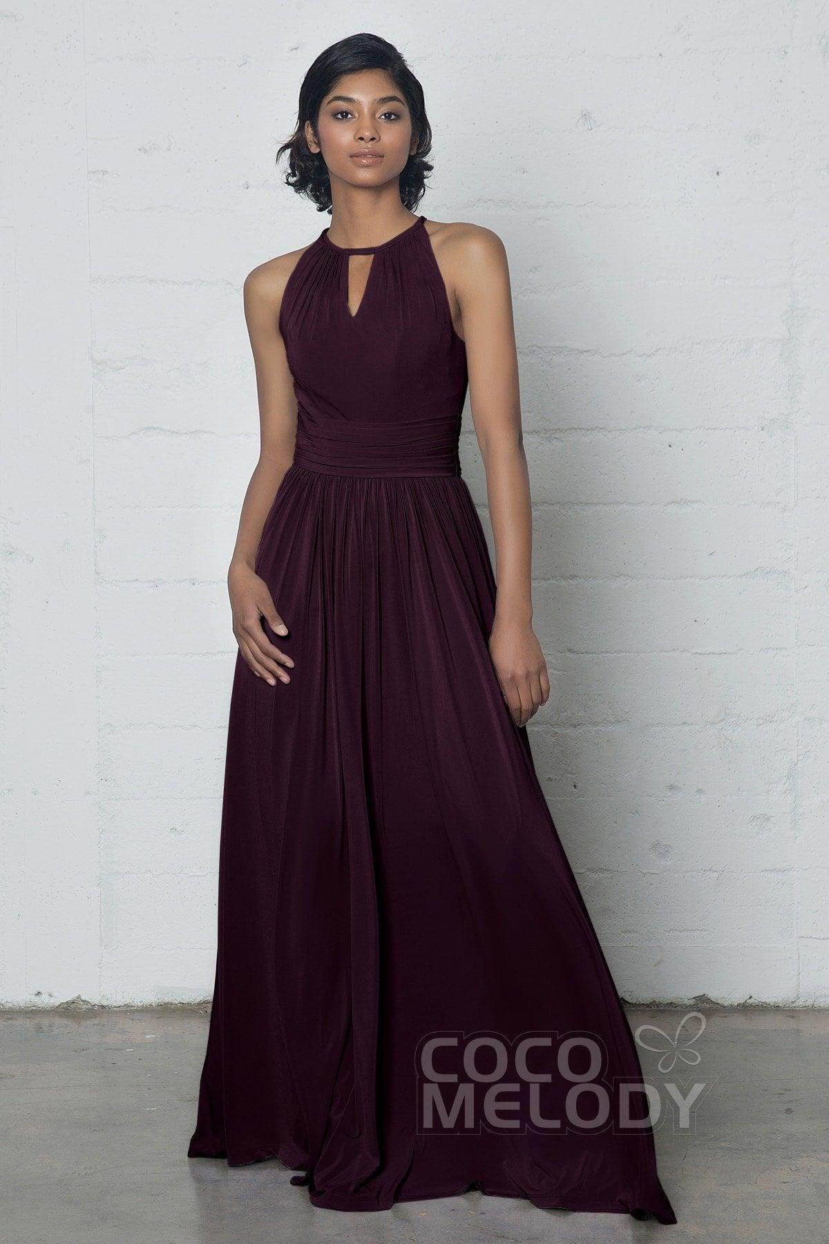 Sheath-Column Floor Length Knitted Fabric Dress COZF17019