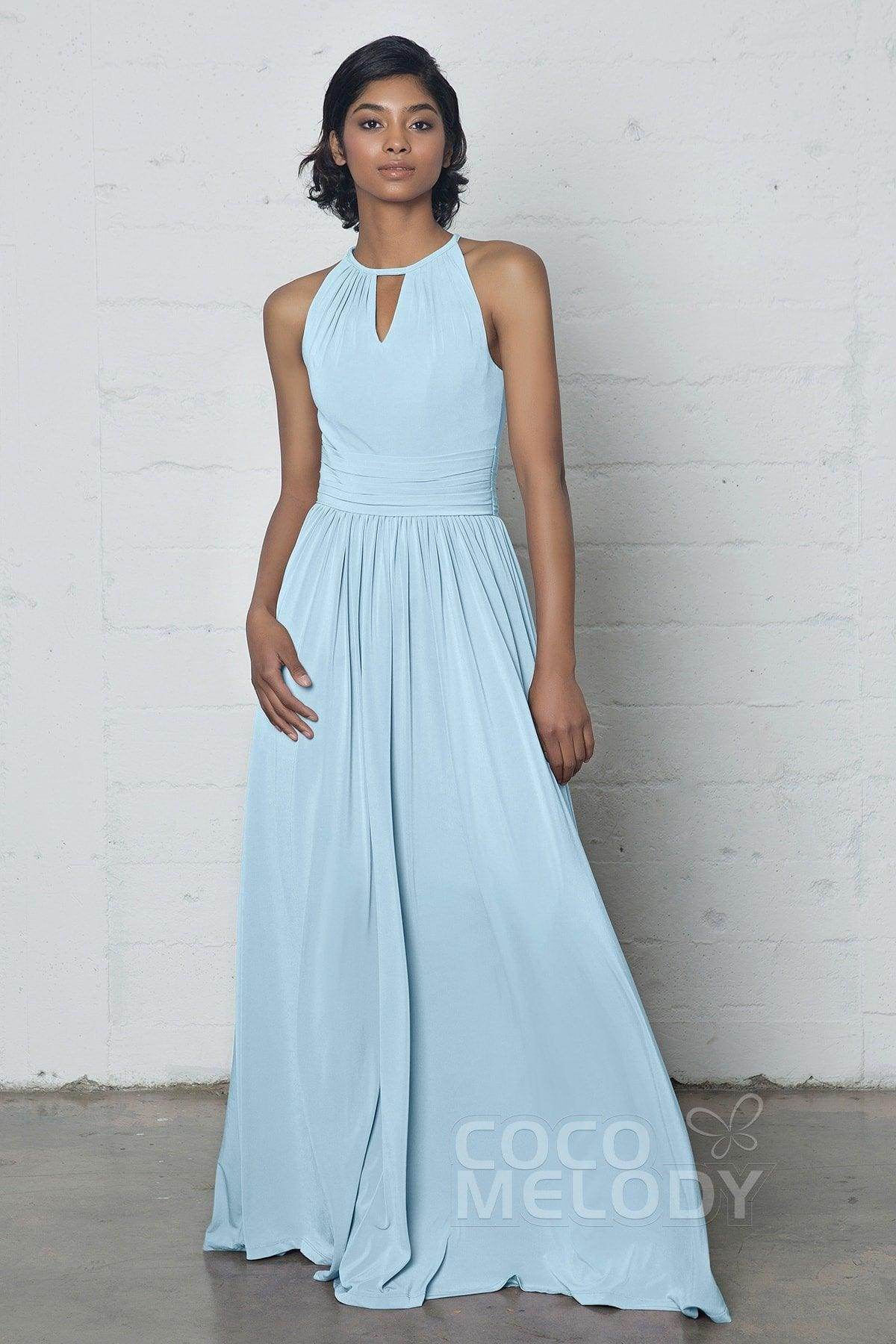 Sheath-Column Floor Length Knitted Fabric Dress COZF17019