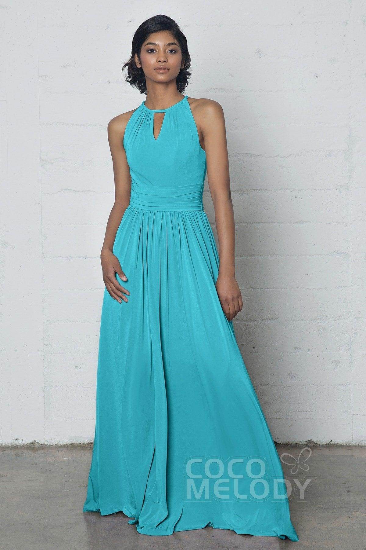 Sheath-Column Floor Length Knitted Fabric Dress COZF17019