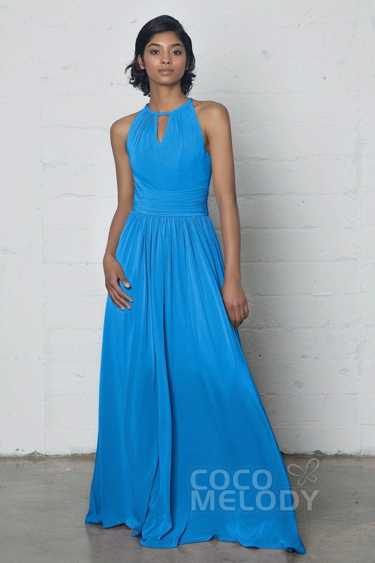 Sheath-Column Floor Length Knitted Fabric Dress COZF17019