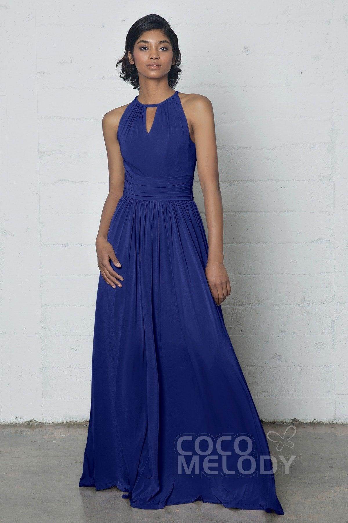 Sheath-Column Floor Length Knitted Fabric Dress COZF17019