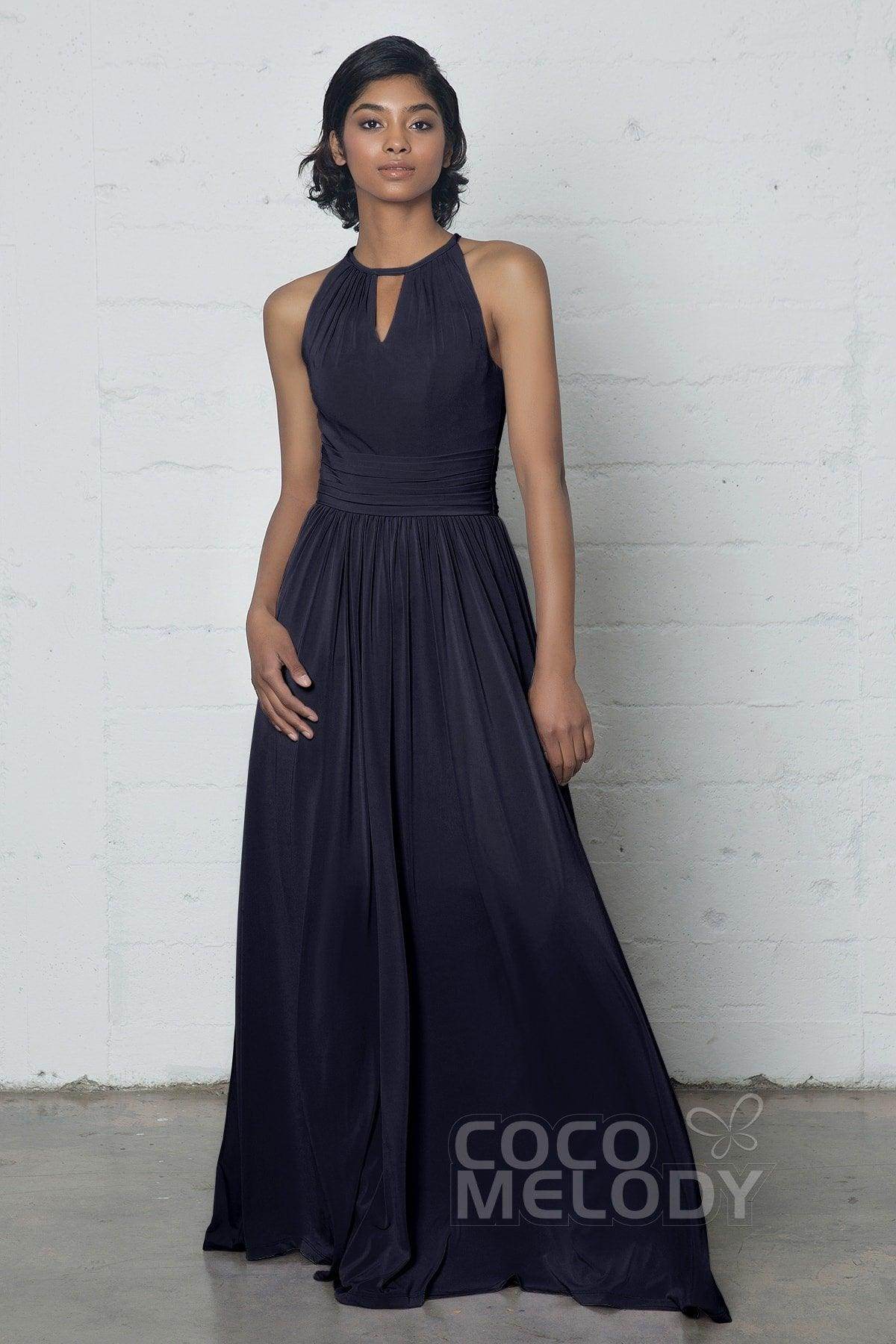 Sheath-Column Floor Length Knitted Fabric Dress COZF17019