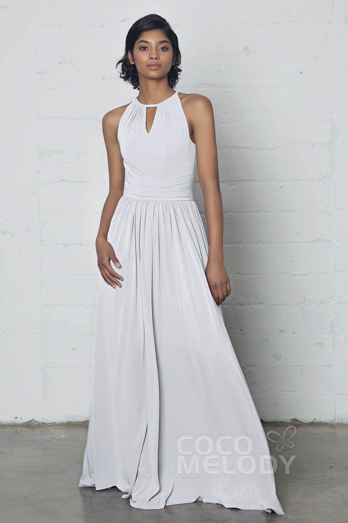 Sheath-Column Floor Length Knitted Fabric Dress COZF17019