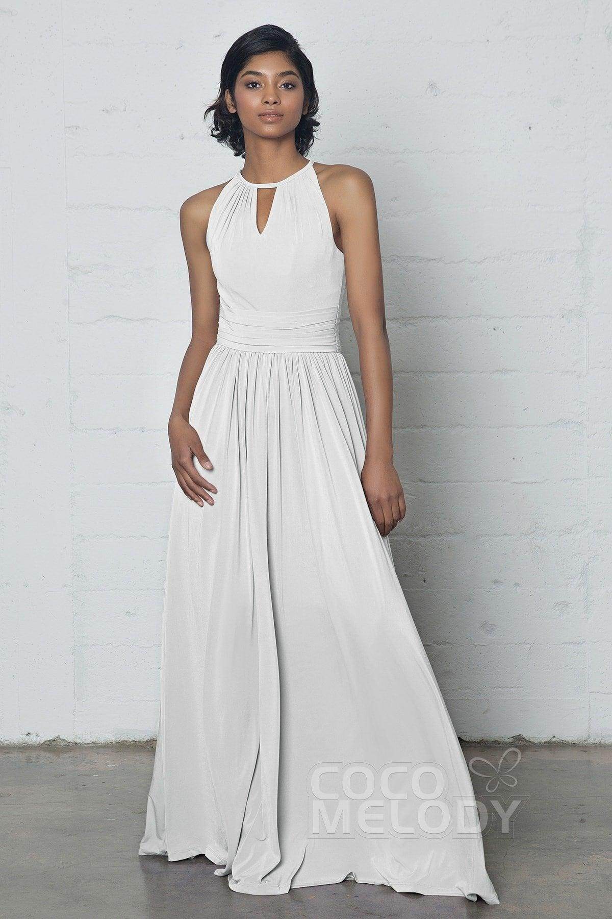 Sheath-Column Floor Length Knitted Fabric Dress COZF17019
