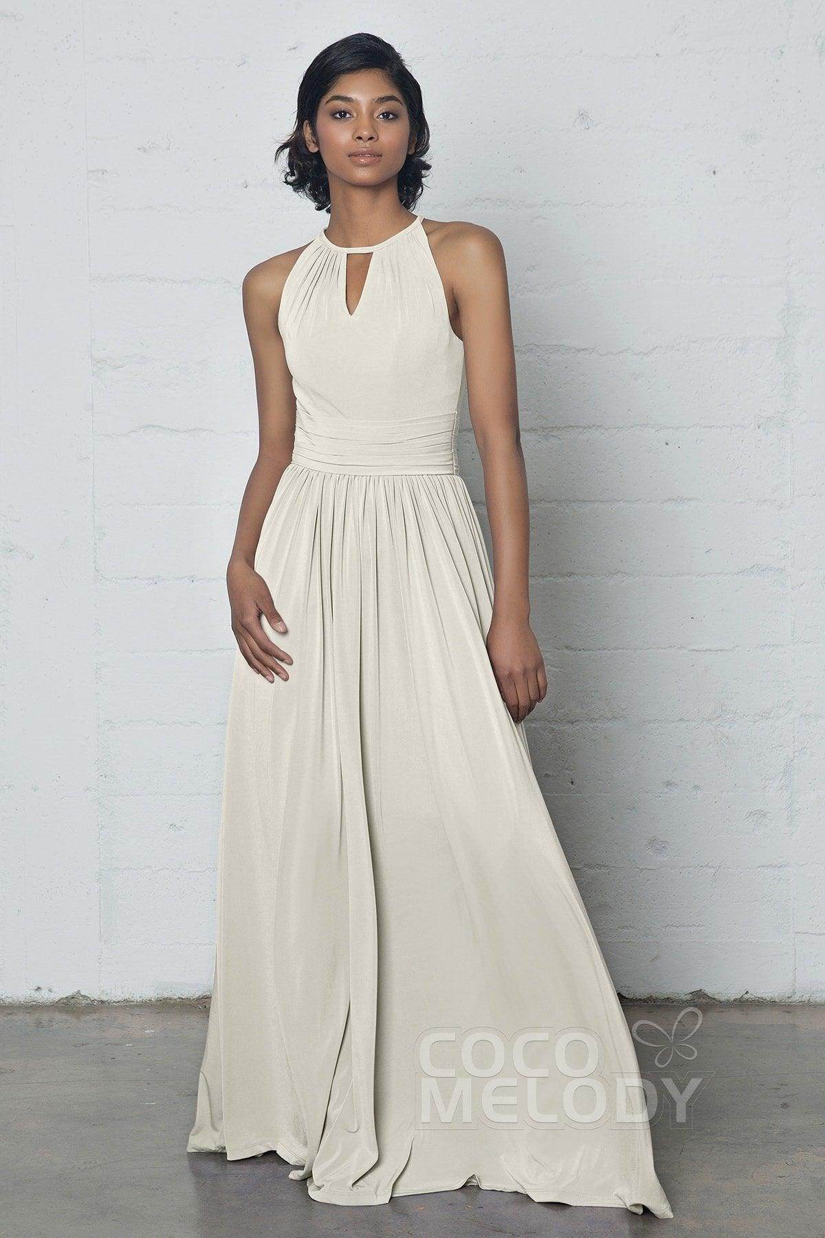 Sheath-Column Floor Length Knitted Fabric Dress COZF17019