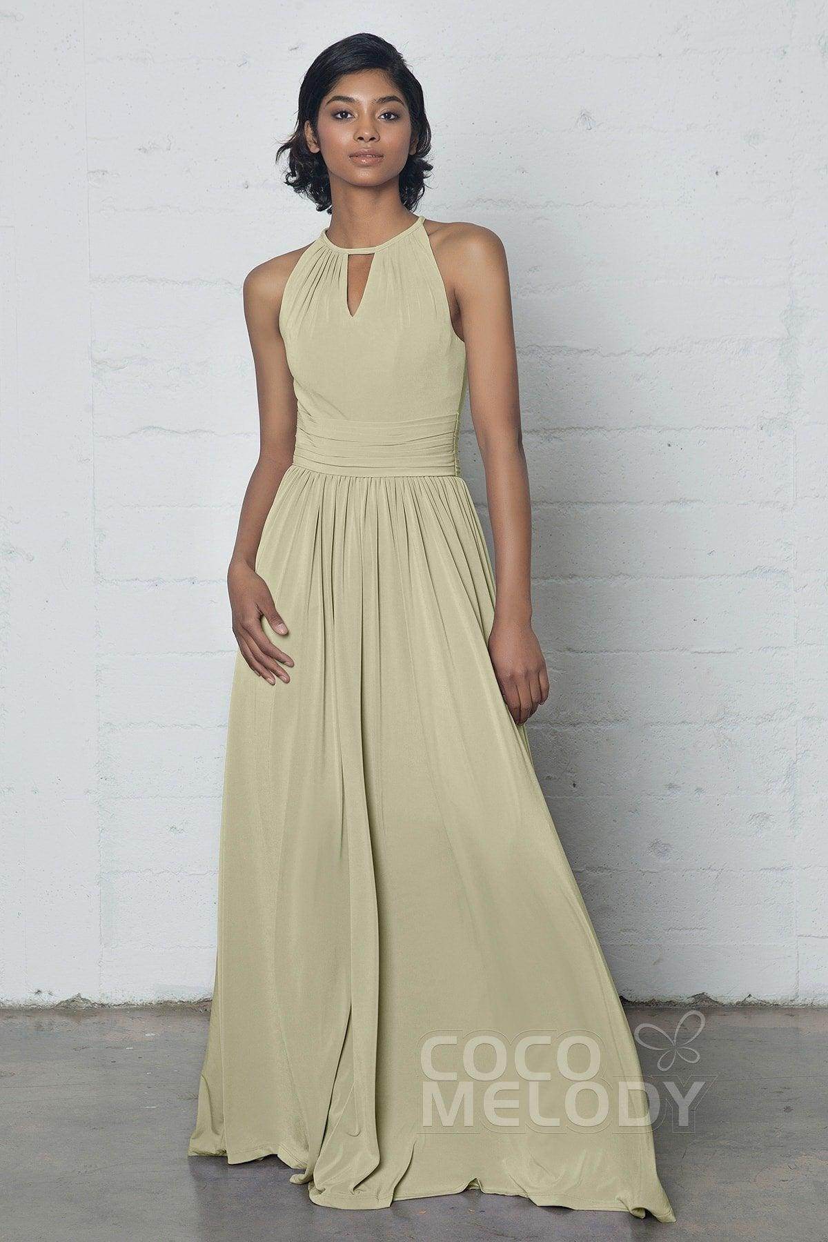 Sheath-Column Floor Length Knitted Fabric Dress COZF17019