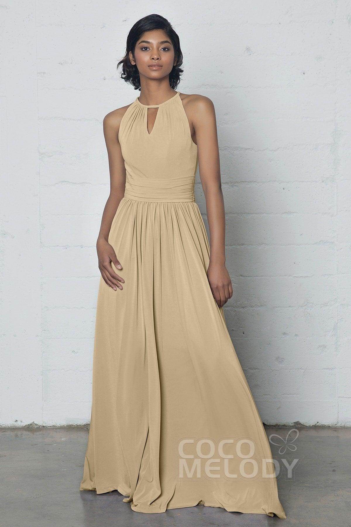 Sheath-Column Floor Length Knitted Fabric Dress COZF17019