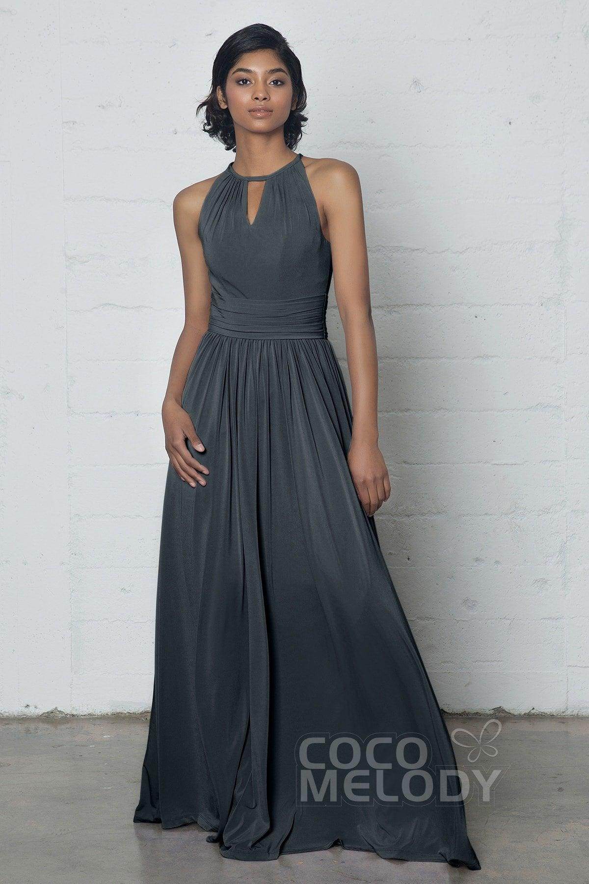 Sheath-Column Floor Length Knitted Fabric Dress COZF17019