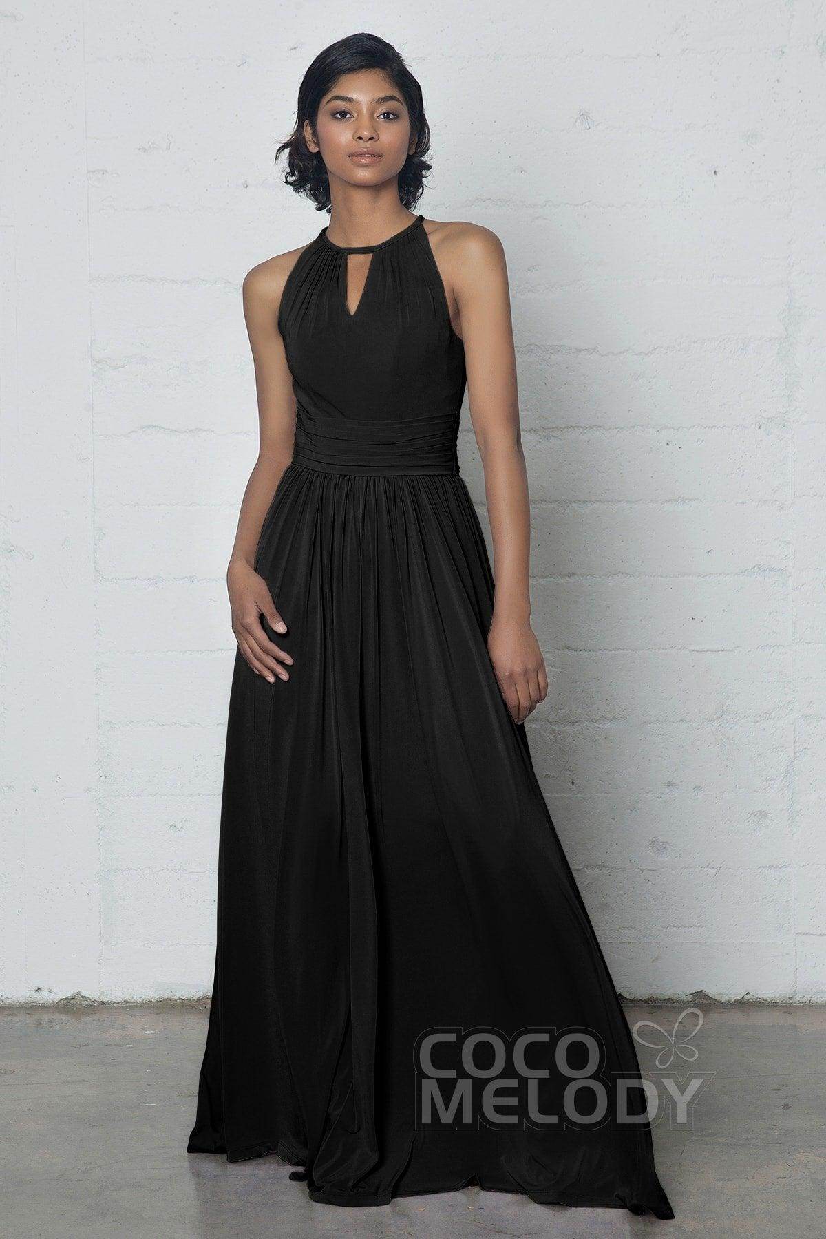 Sheath-Column Floor Length Knitted Fabric Dress COZF17019