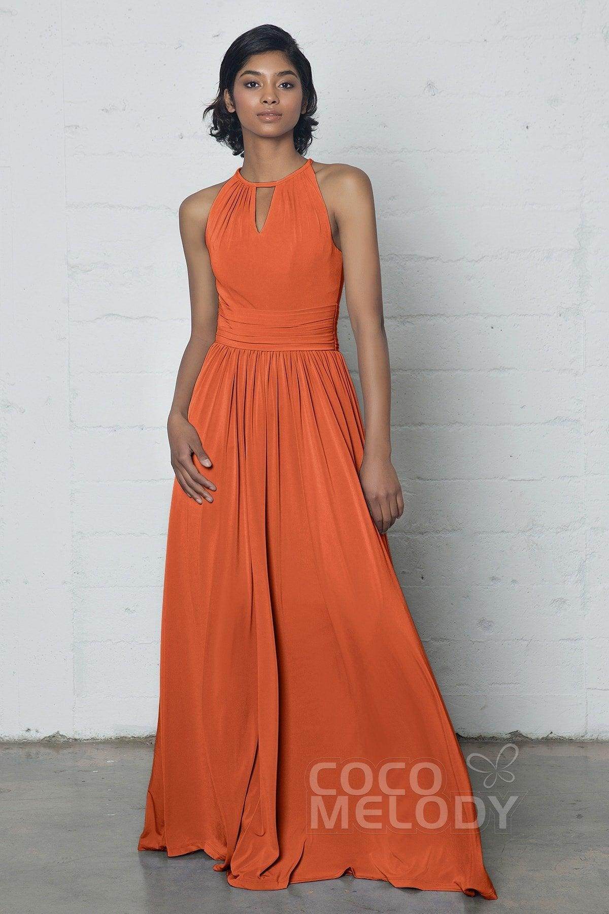 Sheath-Column Floor Length Knitted Fabric Dress COZF17019