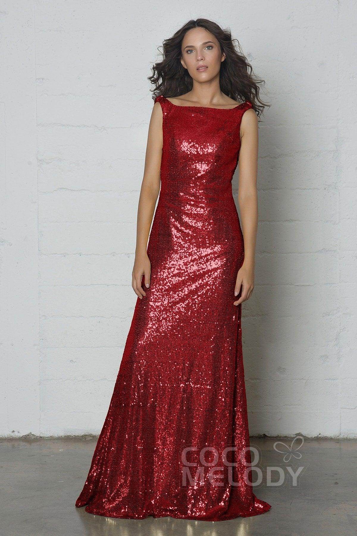 Sheath-Column Floor Length Sequined Dress COZF17020