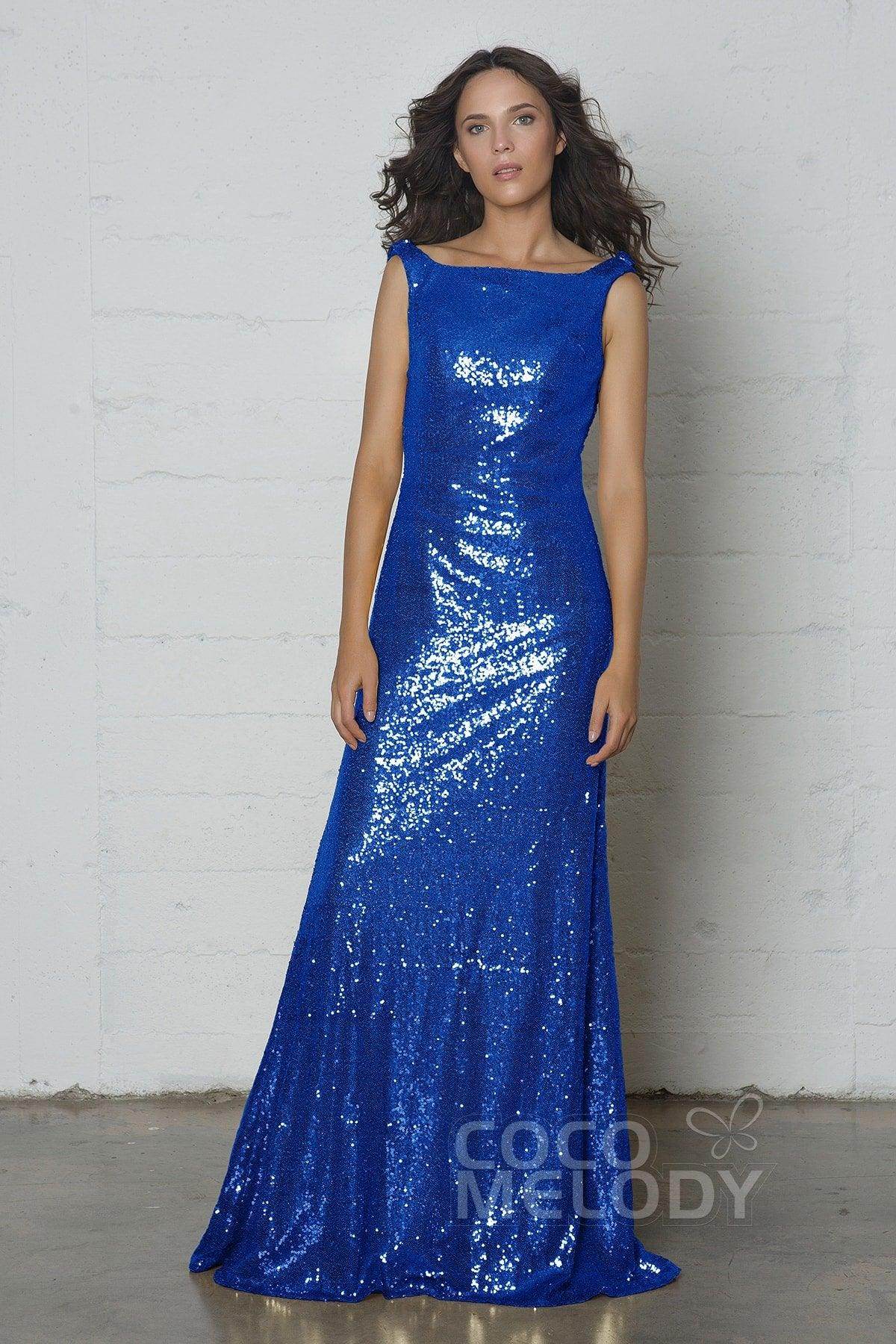 Sheath-Column Floor Length Sequined Dress COZF17020