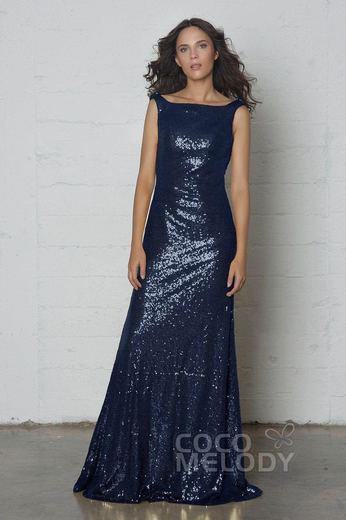 Sheath-Column Floor Length Sequined Dress COZF17020