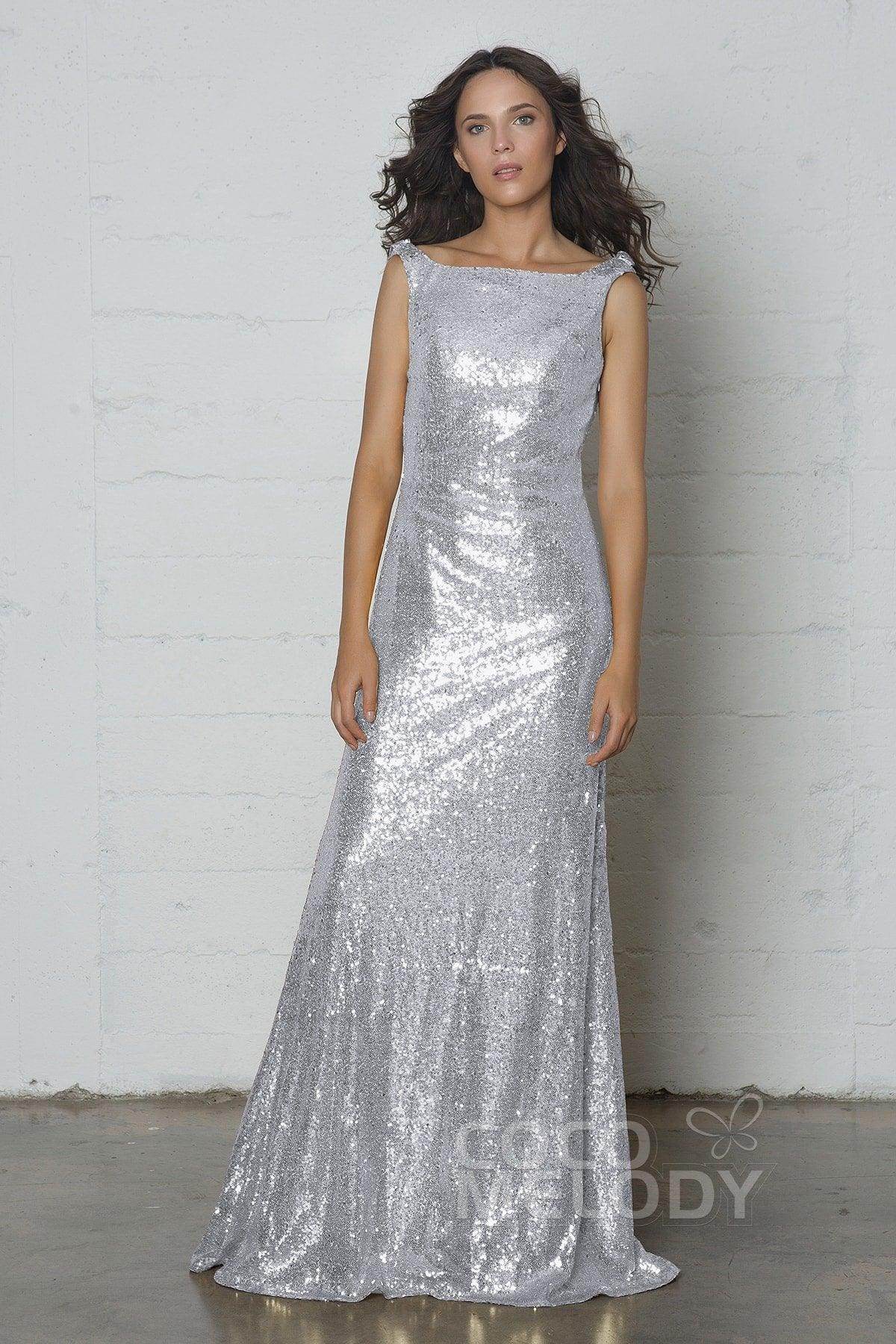 Sheath-Column Floor Length Sequined Dress COZF17020