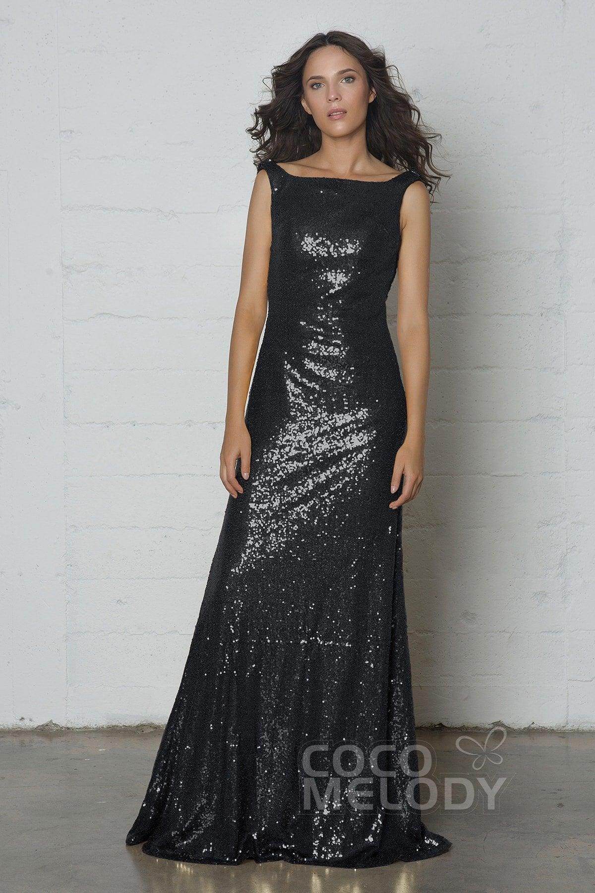 Sheath-Column Floor Length Sequined Dress COZF17020