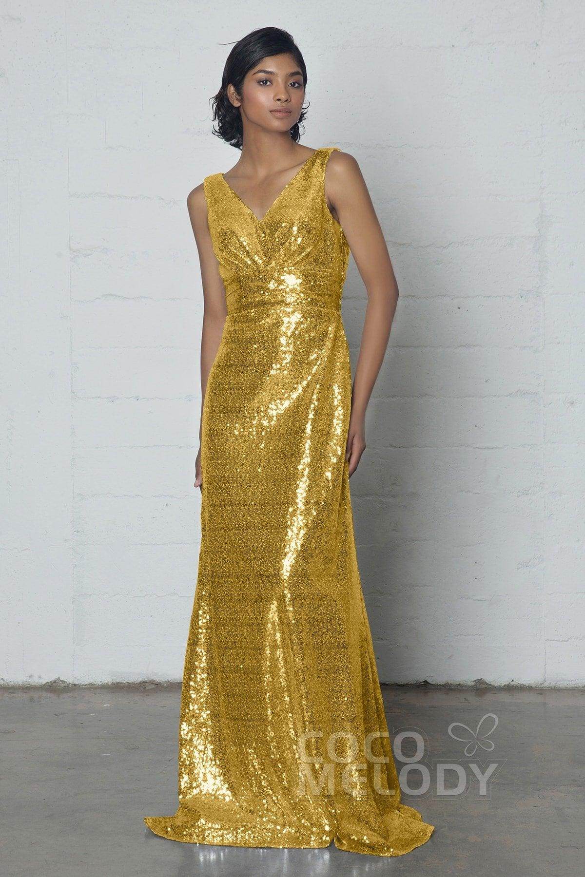 Sheath-Column Floor Length Sequined Dress COZF17021