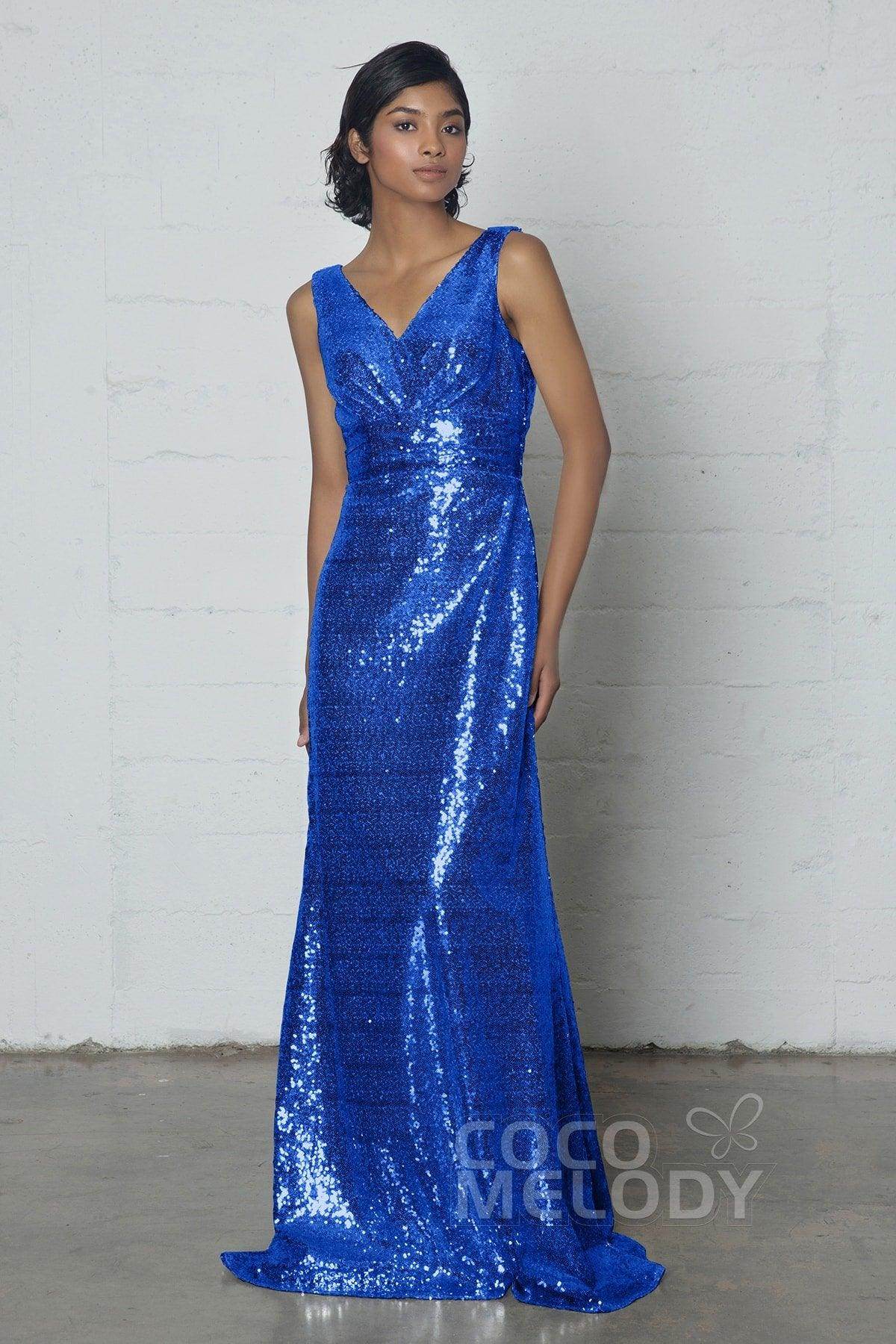 Sheath-Column Floor Length Sequined Dress COZF17021