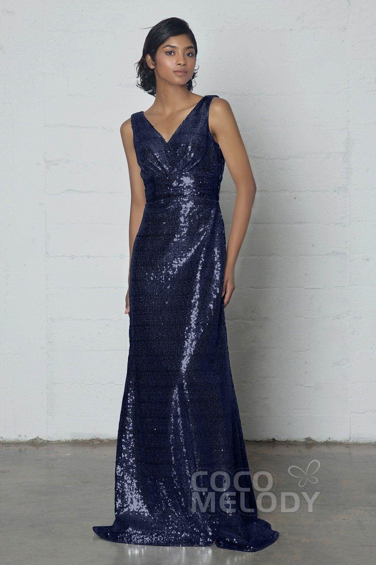 Sheath-Column Floor Length Sequined Dress COZF17021