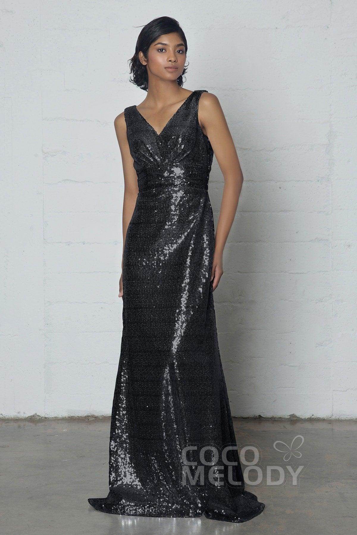 Sheath-Column Floor Length Sequined Dress COZF17021