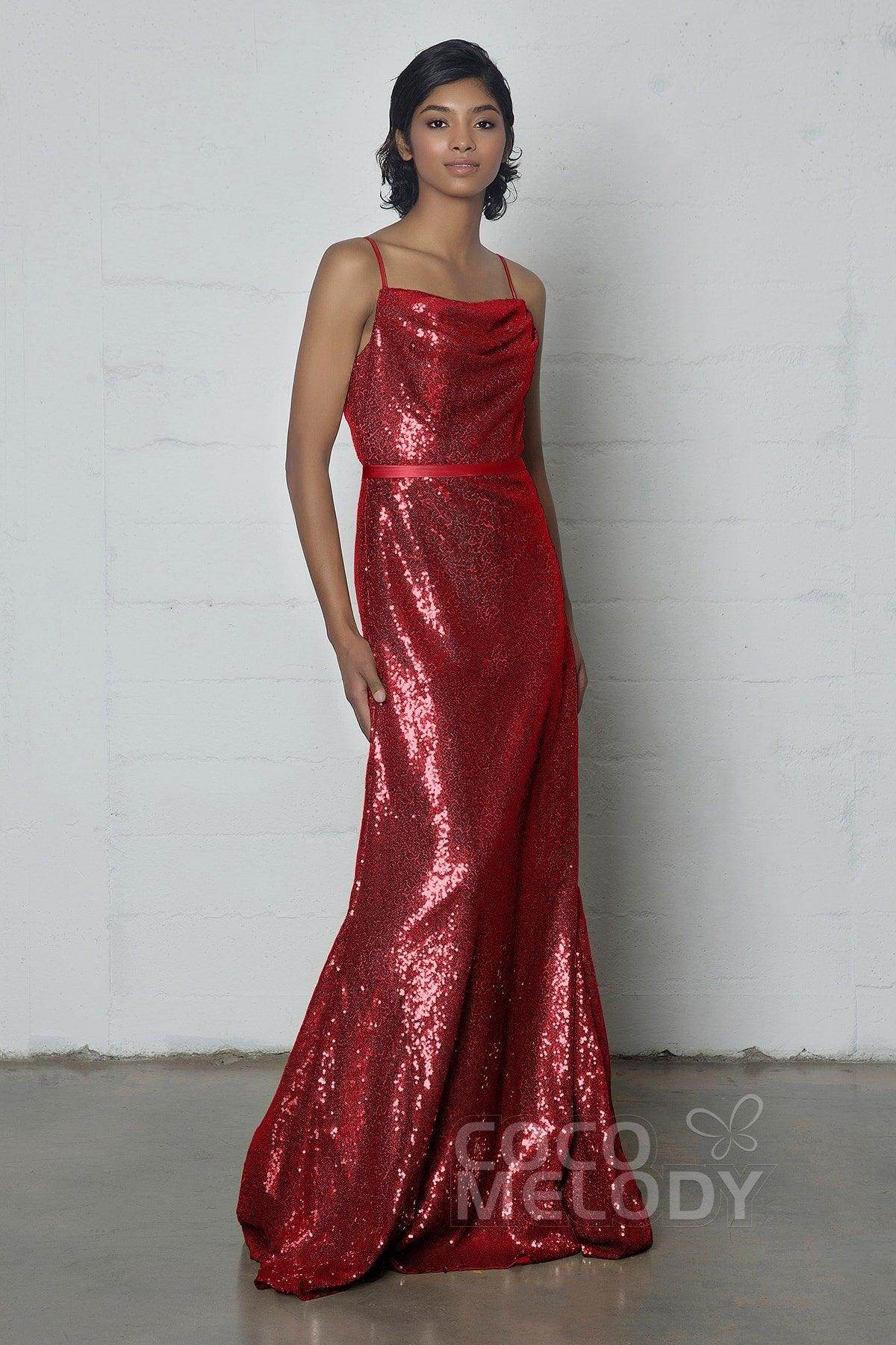 Sheath-Column Floor Length Sequined Dress COZF17023
