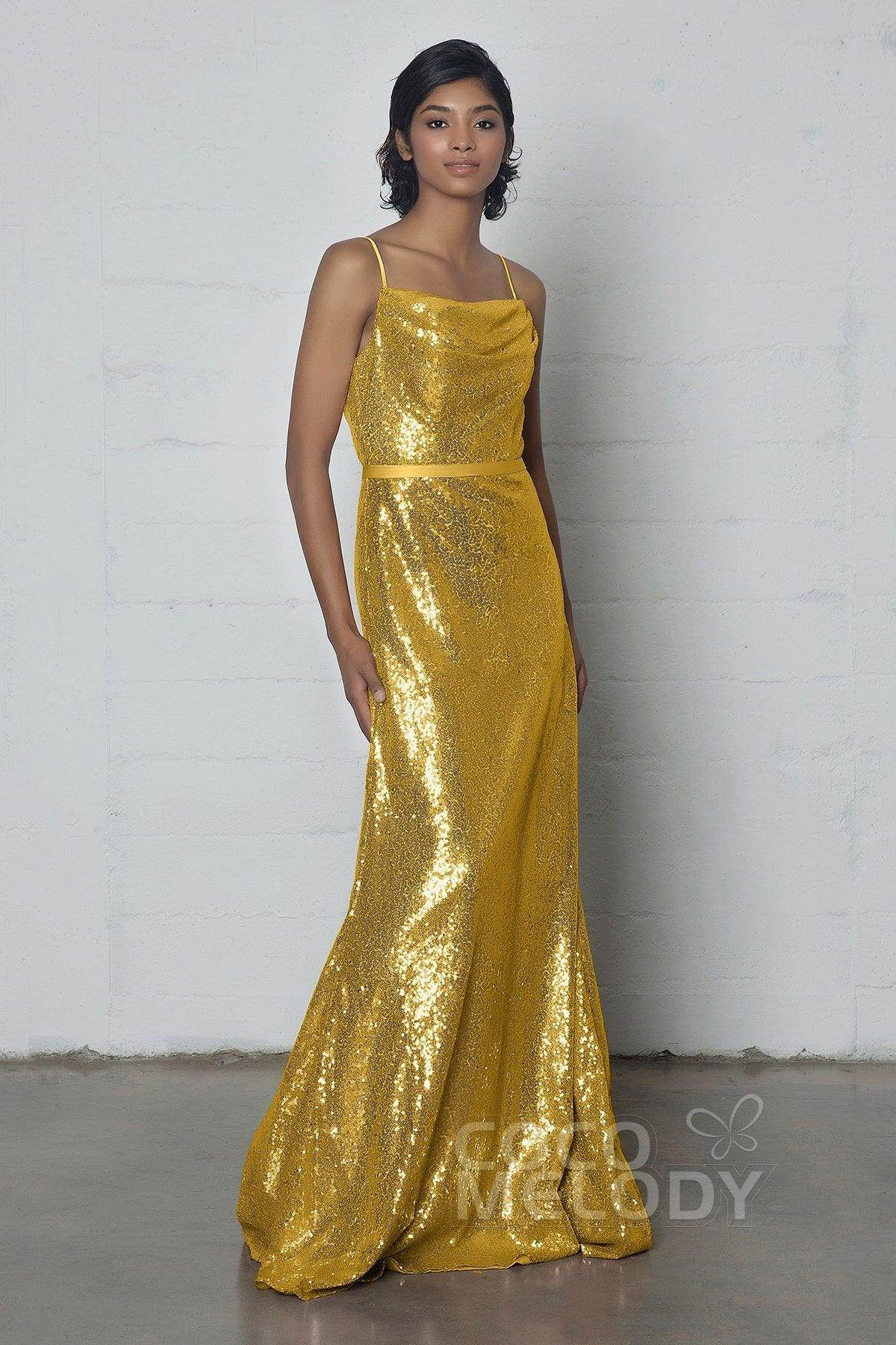 Sheath-Column Floor Length Sequined Dress COZF17023
