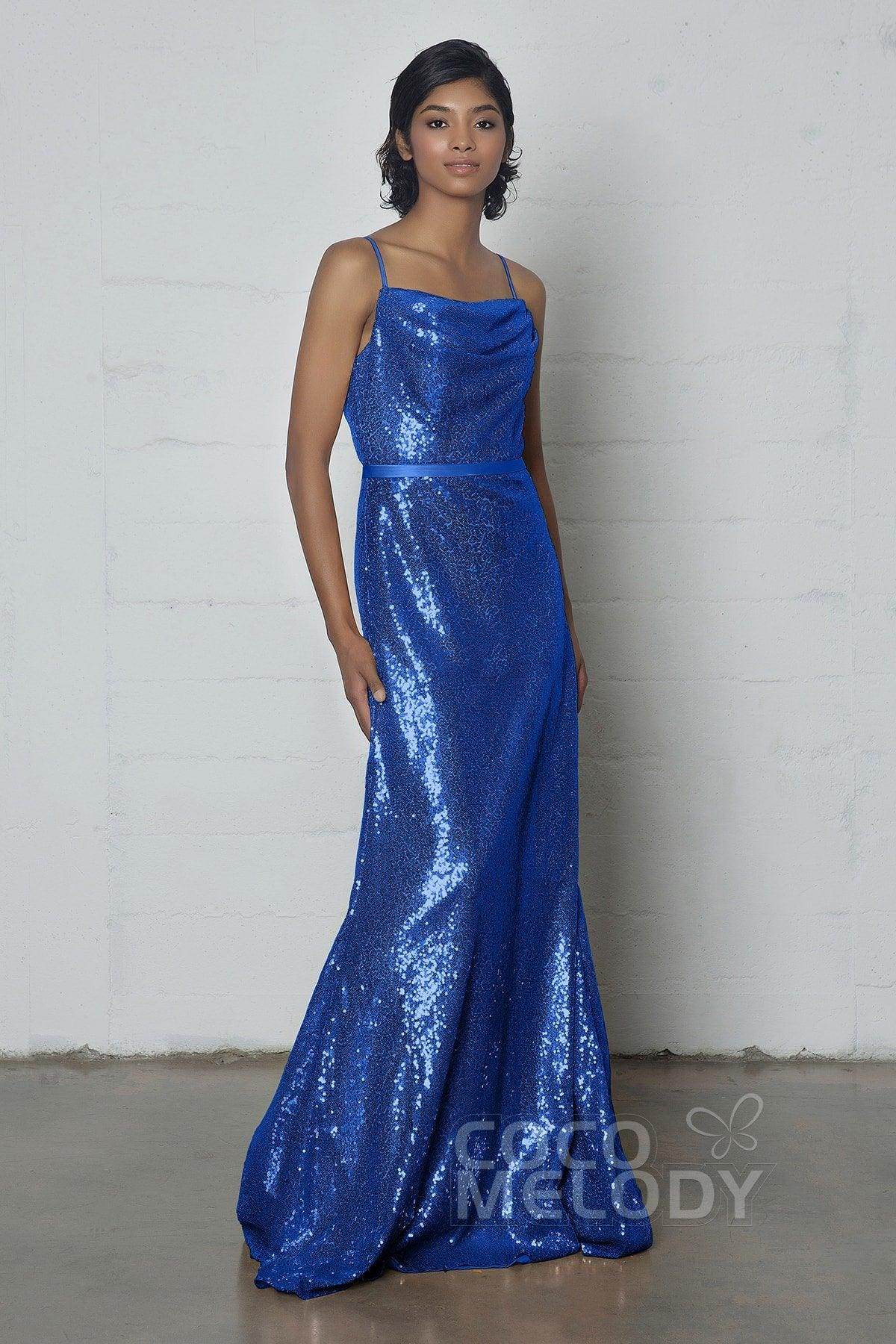 Sheath-Column Floor Length Sequined Dress COZF17023