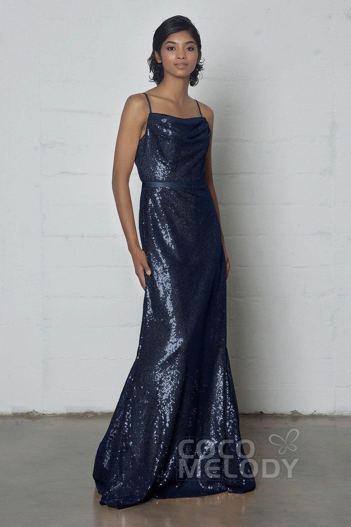 Sheath-Column Floor Length Sequined Dress COZF17023