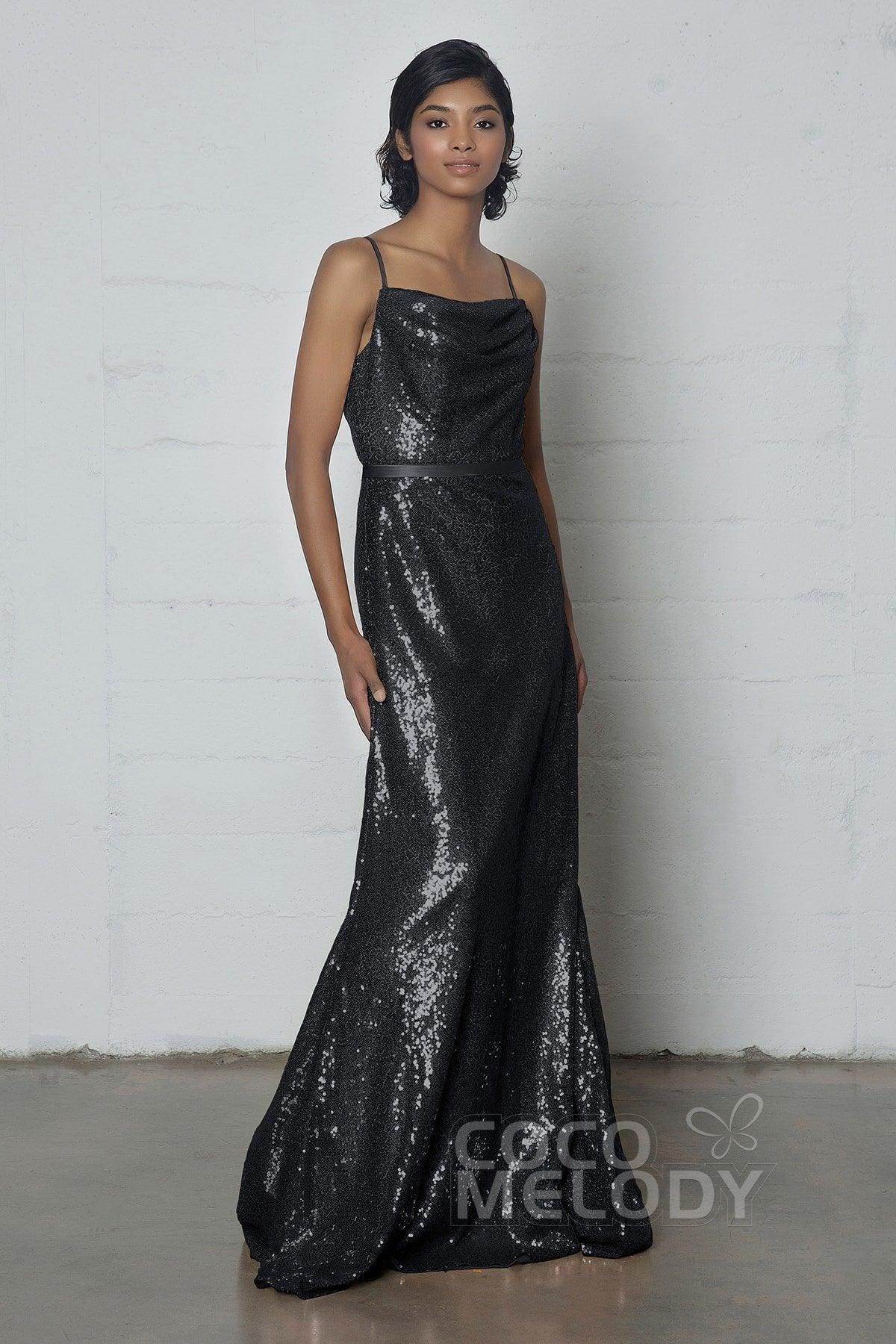 Sheath-Column Floor Length Sequined Dress COZF17023