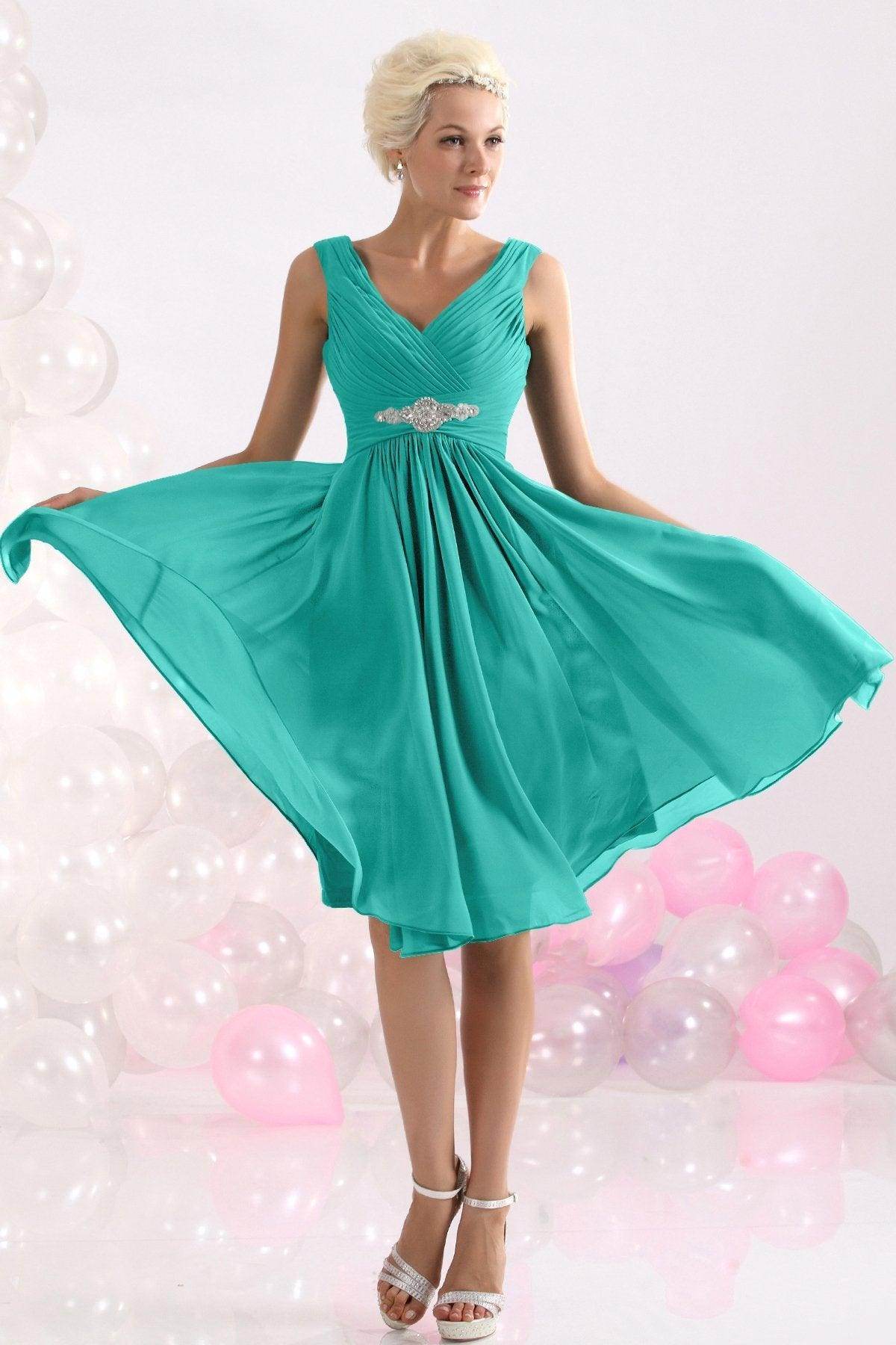 A-Line Knee Length Chiffon Bridesmaids Dress COZK1302A